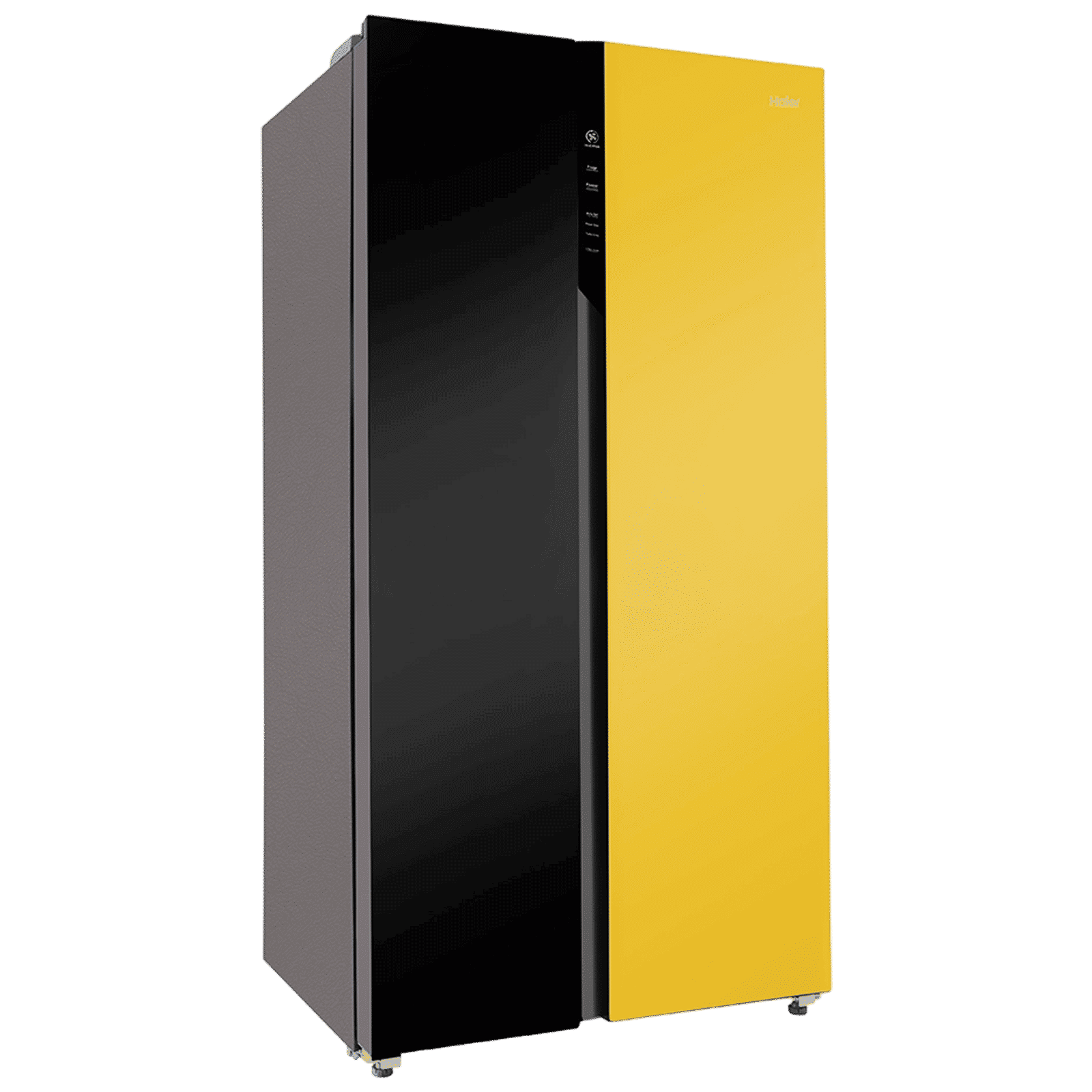 Haier Vogue Series 602 Litres 3 Star Frost Free Side by Side Refrigerator with Expert Inverter Technology (HRS-682KYG, Black Yellow Glass)_10