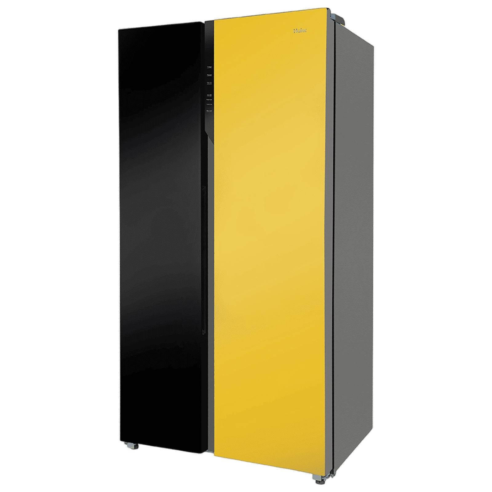 Haier Vogue Series 602 Litres 3 Star Frost Free Side by Side Refrigerator with Expert Inverter Technology (HRS-682KYG, Black Yellow Glass)_4