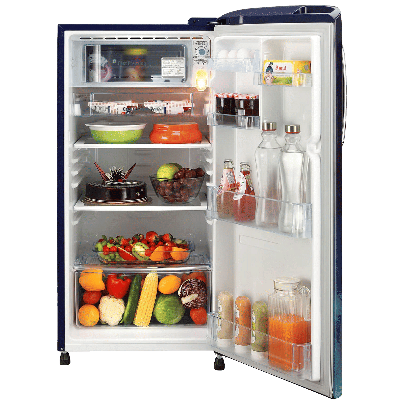 LG 185 Litres 3 Star Direct Cool Single Door Refrigerator with Anti-Bacterial Gasket (GL-B201ABCD, Blue Charm)_15