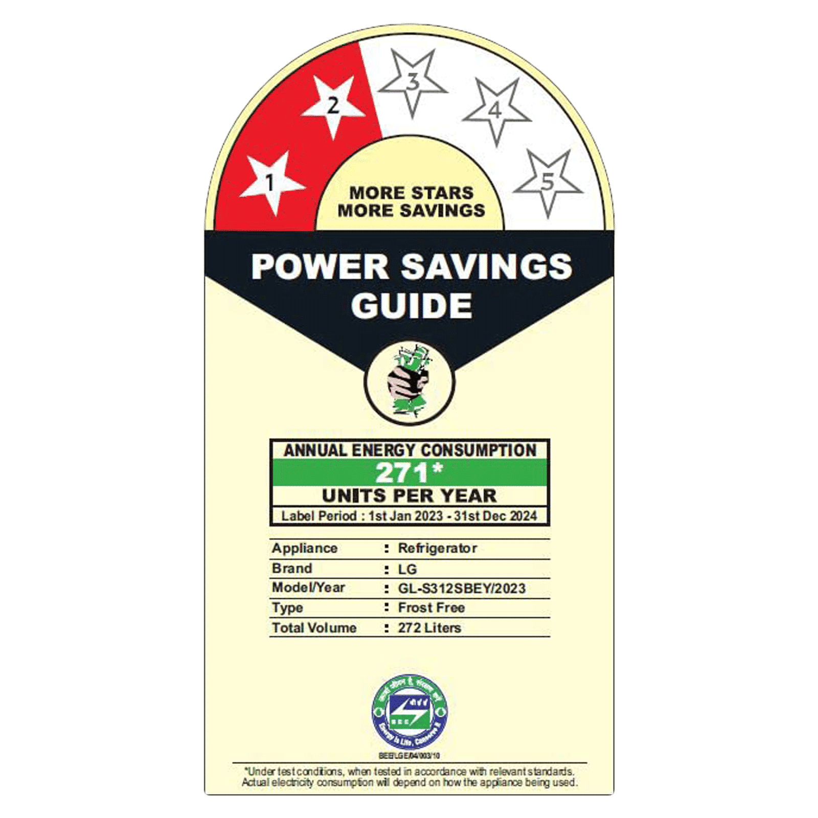 LG 272 Litres 2 Star Frost Free Double Door Convertible Refrigerator with Anti Bacterial Gasket (GL-S312SBEY.ABEZEBN, Blue Euphoria)_10