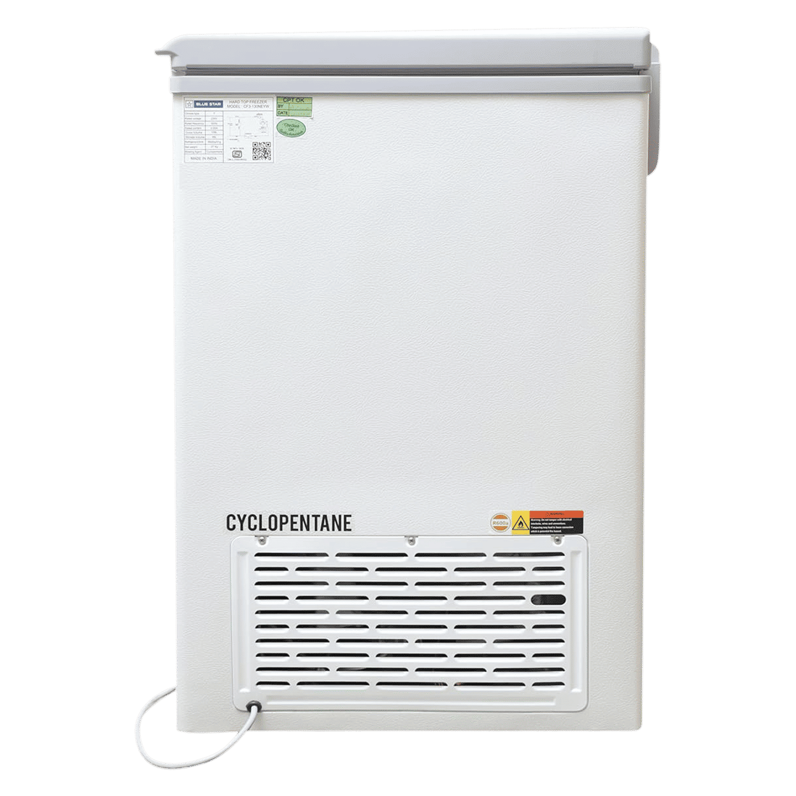 Blue Star NEYW Series 108 Litres 3 Star Single Door Deep Freezer (Static Cooling Technology, CF3-130NEYW, White) Blue Star NEYW Series 108 Litres 3 Star Single Door Deep Freezer (Static Cooling Technology, CF3-130NEYW, White)_7