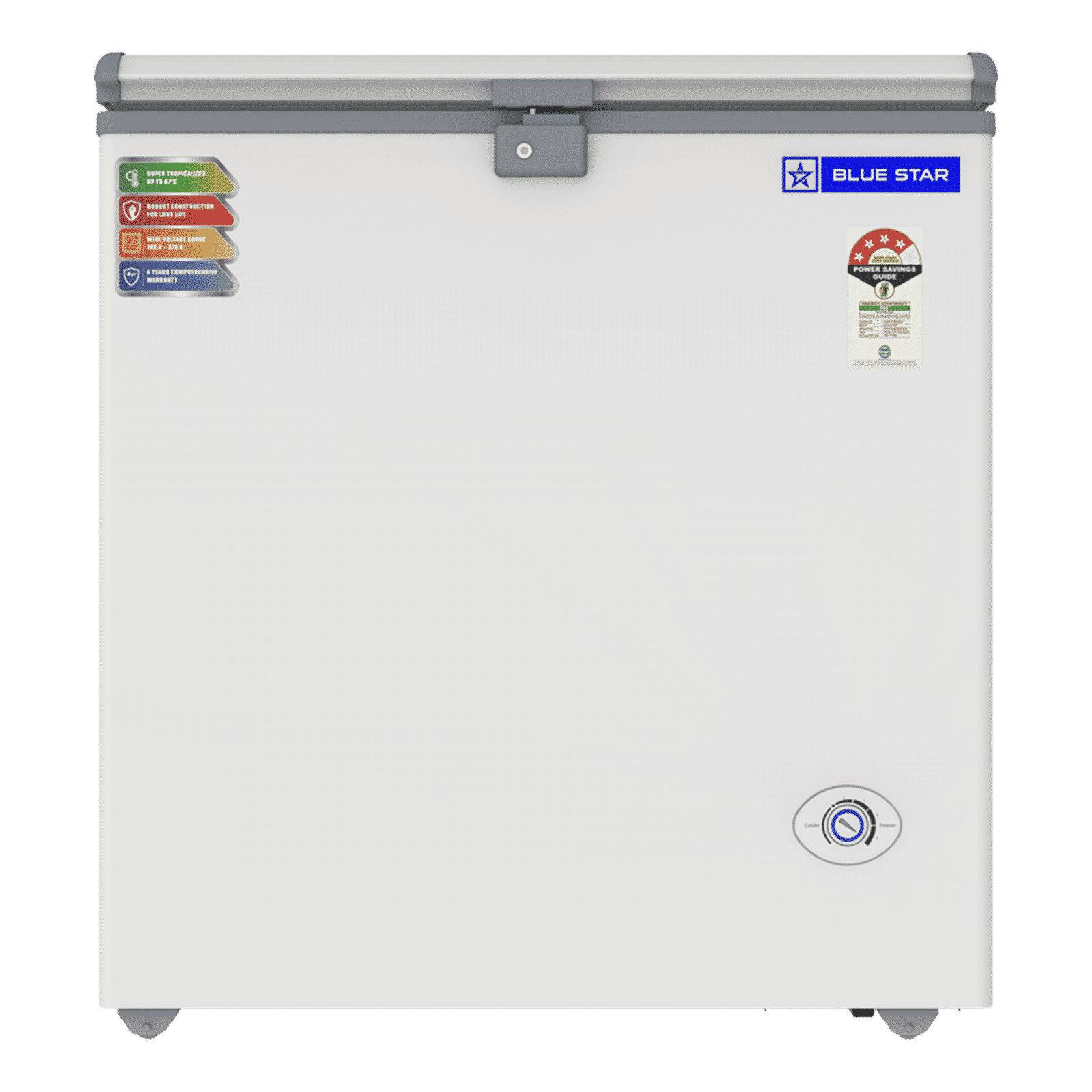 Blue Star NEYW Series 161 Litres 4 Star Single Door Deep Freezer (Static Cooling Technology, CF4-180NEYW, White)_1