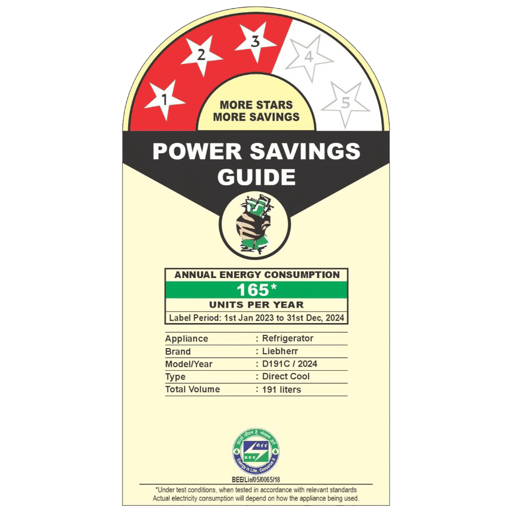 LIEBHERR Plus 191 Litres 3 Star Direct Cool Single Door Refrigerator with Anti Bacterial Gasket (DFPsiC 1921, Silver Steel)_8