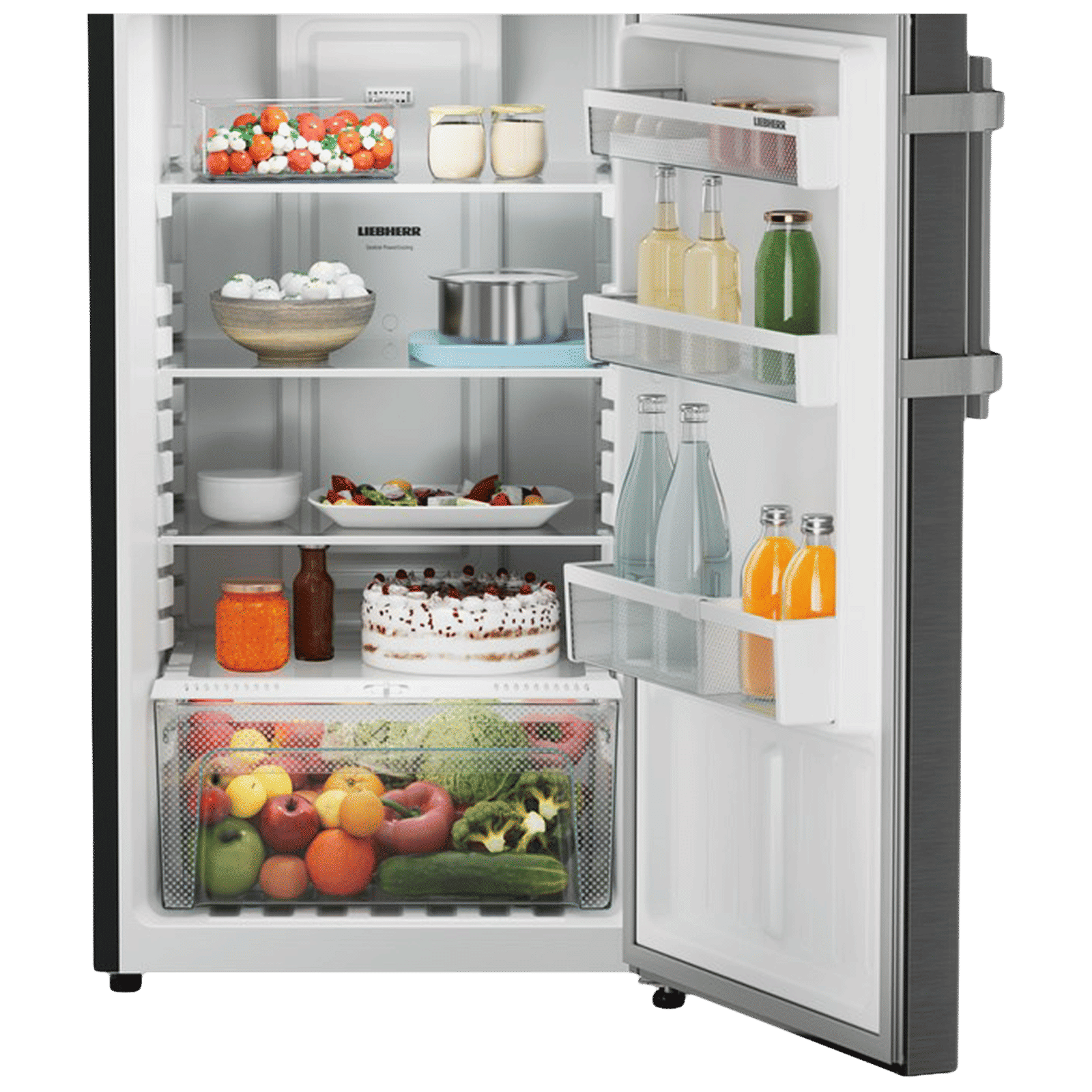 LIEBHERR Pure 245 Litres 2 Star Frost Free Double Door Refrigerator with Anti-Bacterial Gasket (TCLbsB 2411, Black Steel)_11