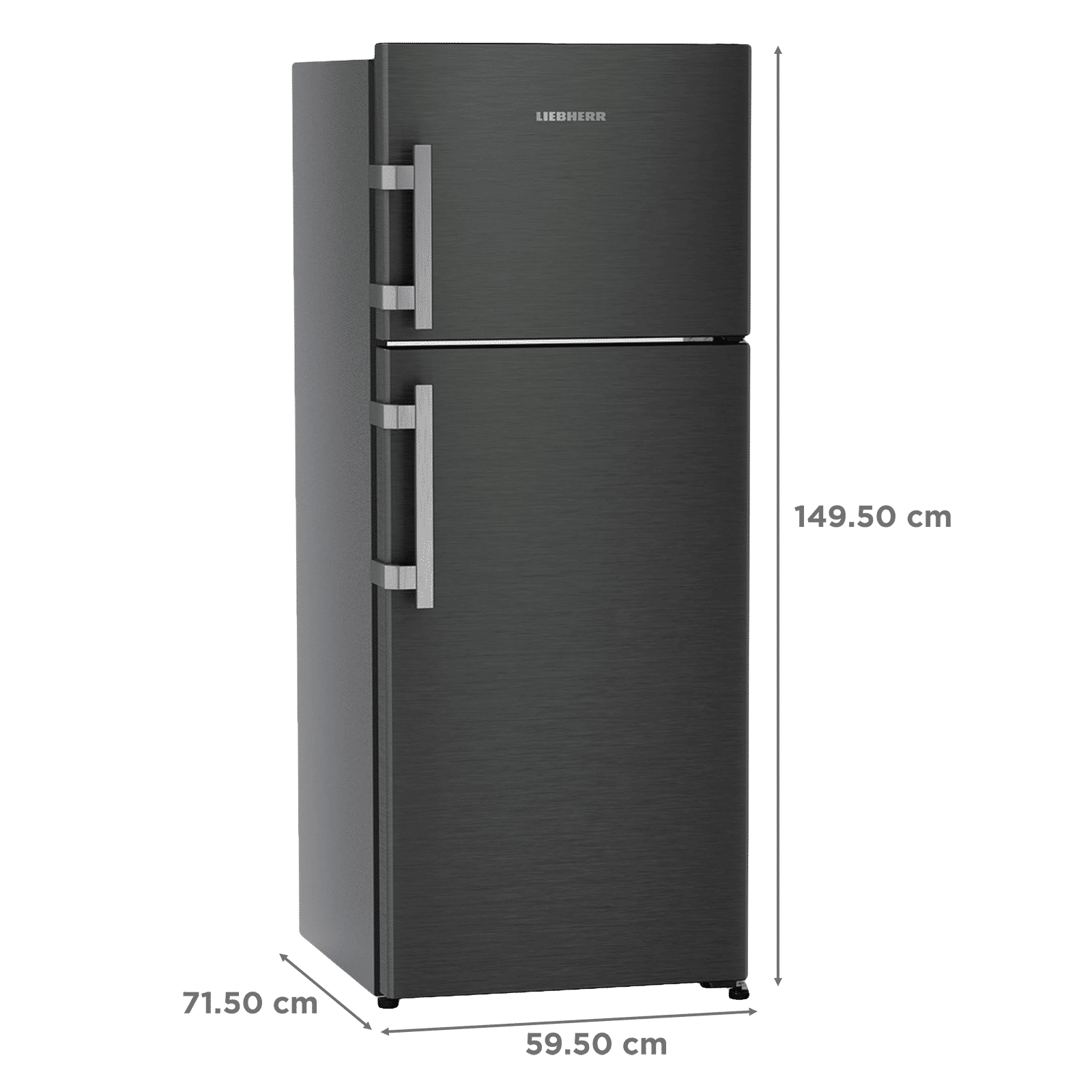 LIEBHERR Pure 245 Litres 2 Star Frost Free Double Door Refrigerator with Anti-Bacterial Gasket (TCLbsB 2411, Black Steel)_3