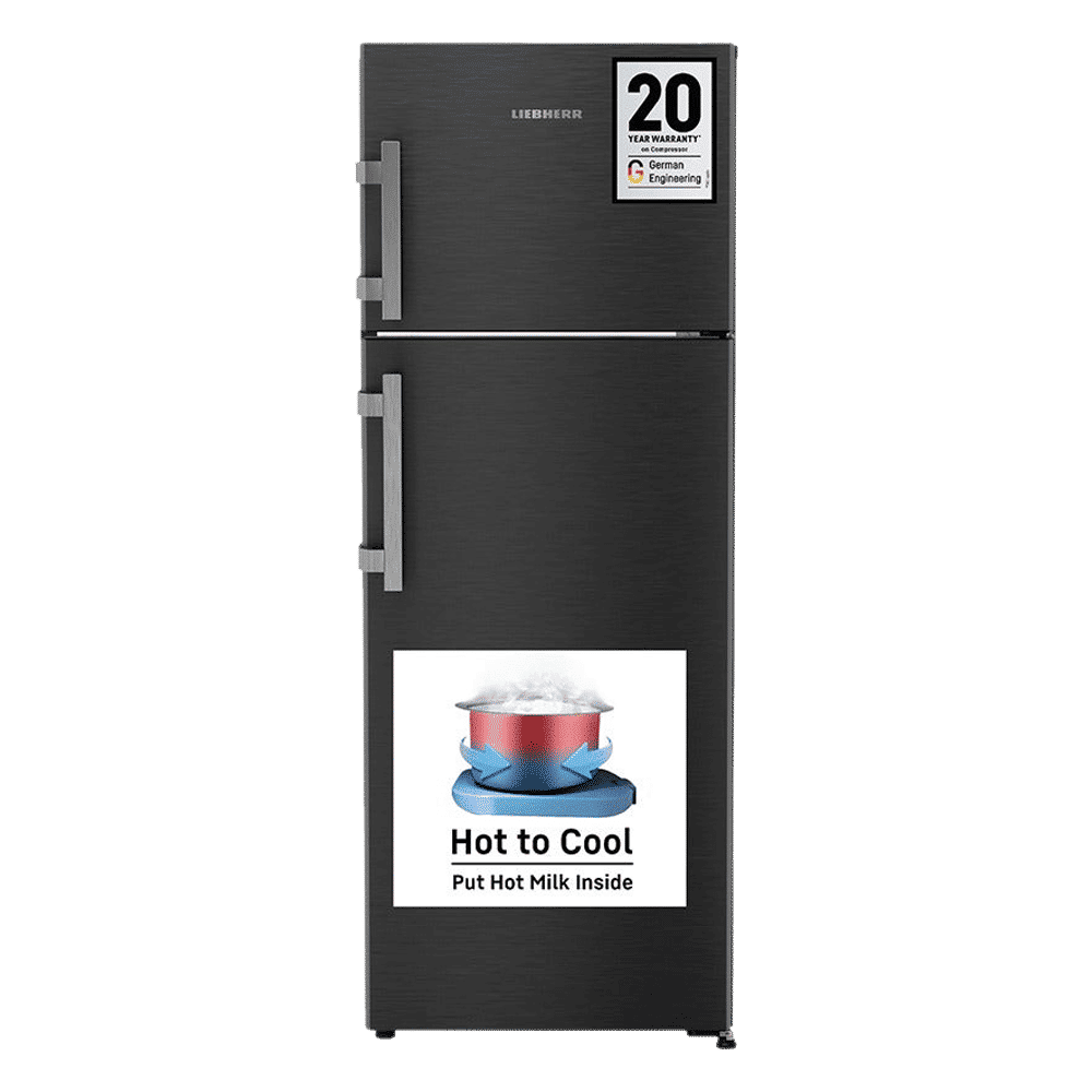 LIEBHERR Pure 269 Litres 2 Star Frost Free Double Door Refrigerator with Stabilizer Free Operation (TCLbsB 2711, Black Steel) LIEBHERR Pure 269 Litres 2 Star Frost Free Double Door Refrigerator with Stabilizer Free Operation (TCLbsB 2711, Black Steel)_1