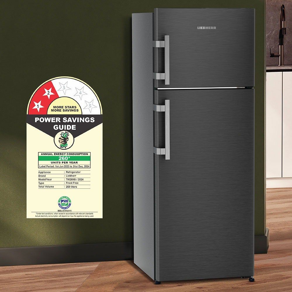 LIEBHERR Pure 269 Litres 2 Star Frost Free Double Door Refrigerator with Stabilizer Free Operation (TCLbsB 2711, Black Steel) LIEBHERR Pure 269 Litres 2 Star Frost Free Double Door Refrigerator with Stabilizer Free Operation (TCLbsB 2711, Black Steel)_11