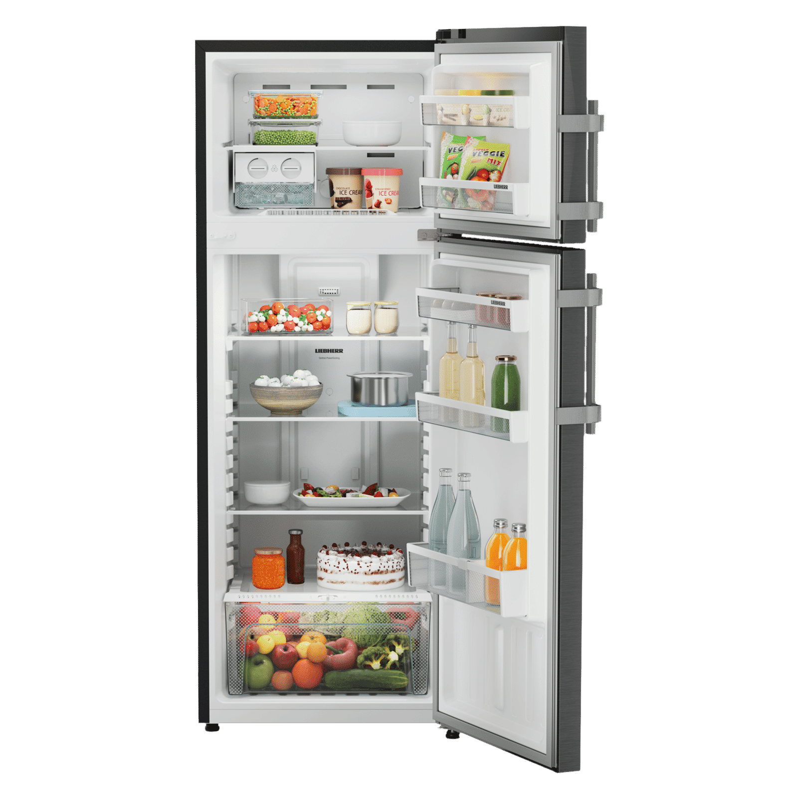 LIEBHERR Pure 269 Litres 2 Star Frost Free Double Door Refrigerator with Stabilizer Free Operation (TCLbsB 2711, Black Steel) LIEBHERR Pure 269 Litres 2 Star Frost Free Double Door Refrigerator with Stabilizer Free Operation (TCLbsB 2711, Black Steel)_5