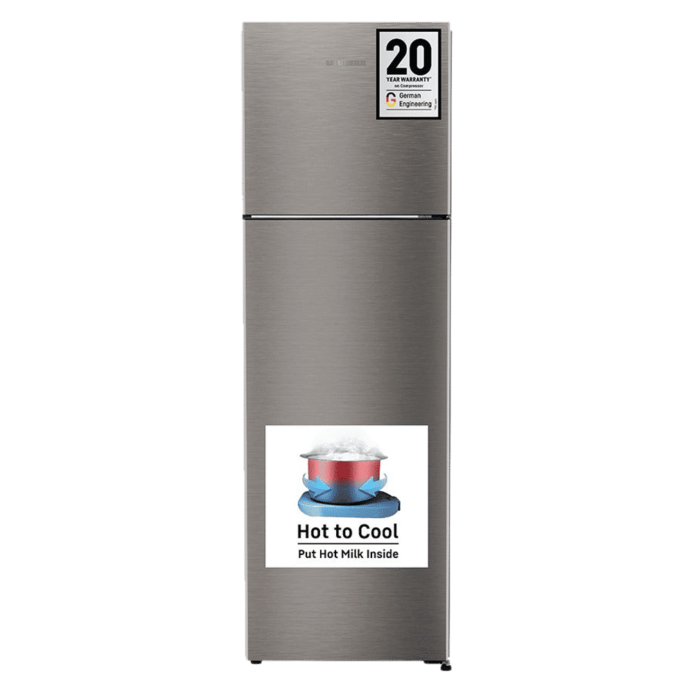 LIEBHERR Pure 316 Litres 2 Star Frost Free Double Door Refrigerator with Stabilizer Free Operation (TDPgsB 3111, Grey Steel)_1