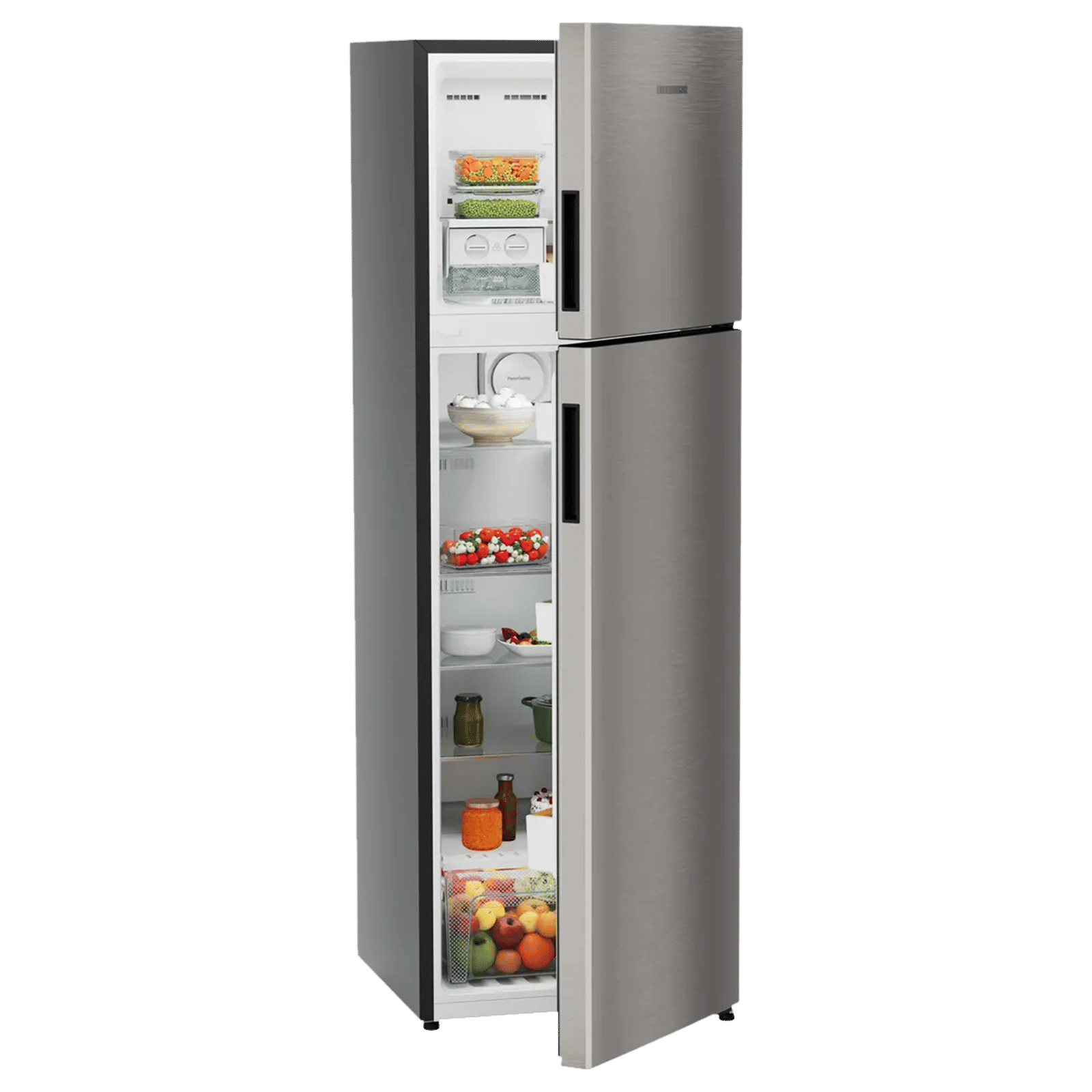 LIEBHERR Pure 316 Litres 2 Star Frost Free Double Door Refrigerator with Stabilizer Free Operation (TDPgsB 3111, Grey Steel)_7