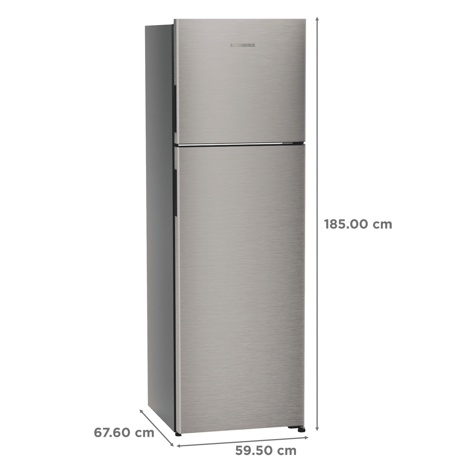 LIEBHERR Pure 316 Litres 2 Star Frost Free Double Door Refrigerator with Stabilizer Free Operation (TDPgsB 3111, Grey Steel)_3
