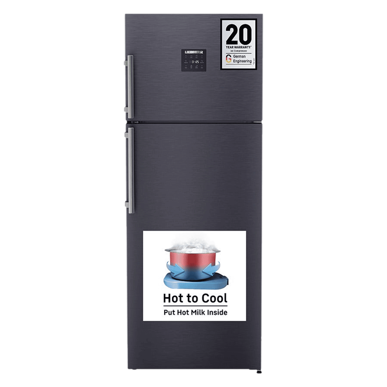 LIEBHERR Prime 428 Litres 2 Star Frost Free Double Door Refrigerator with Anti Bacterial Gasket (TEBcsB 4255, Cobalt Steel)_1