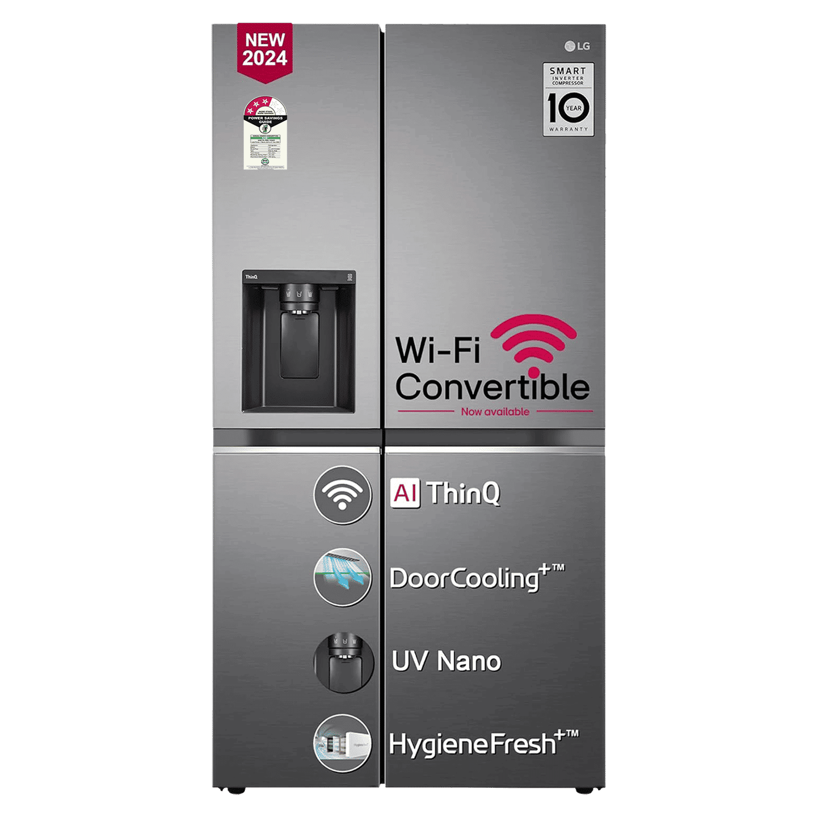 LG 630 Litres 3 Star Frost Free Side by Side Door Smart Wifi Enabled Refrigerator with Multi Air Flow (GL-L257CPZ3, Shiny Steel)_1