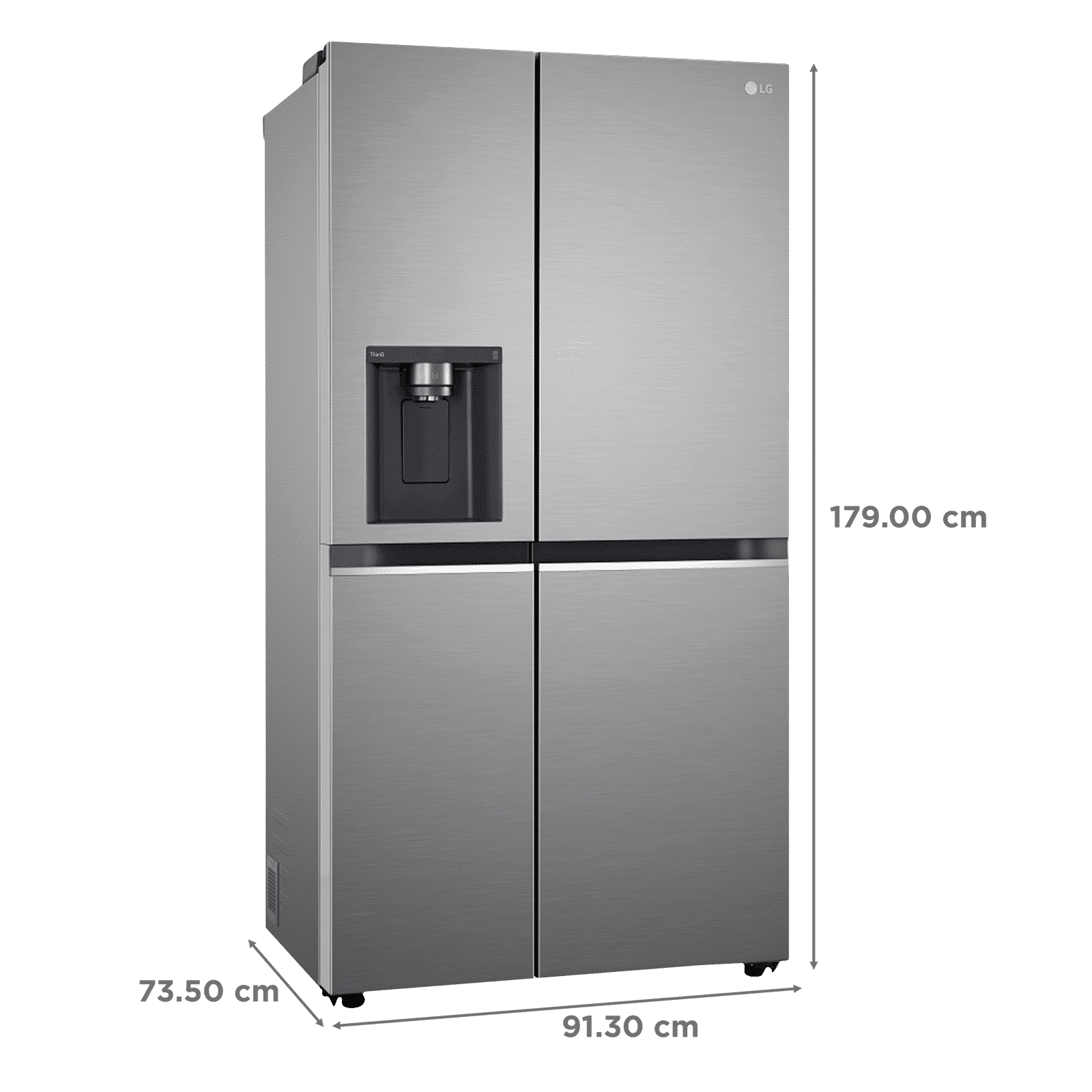 LG 630 Litres 3 Star Frost Free Side by Side Door Smart Wifi Enabled Refrigerator with Multi Air Flow (GL-L257CPZ3, Shiny Steel)_3