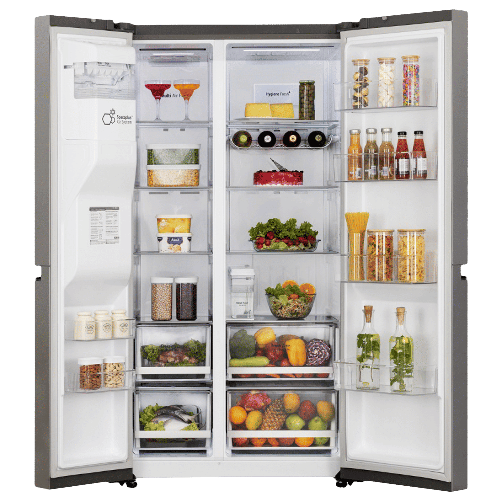 LG 630 Litres 3 Star Frost Free Side by Side Door Smart Wifi Enabled Refrigerator with Multi Air Flow (GL-L257CPZ3, Shiny Steel)_5