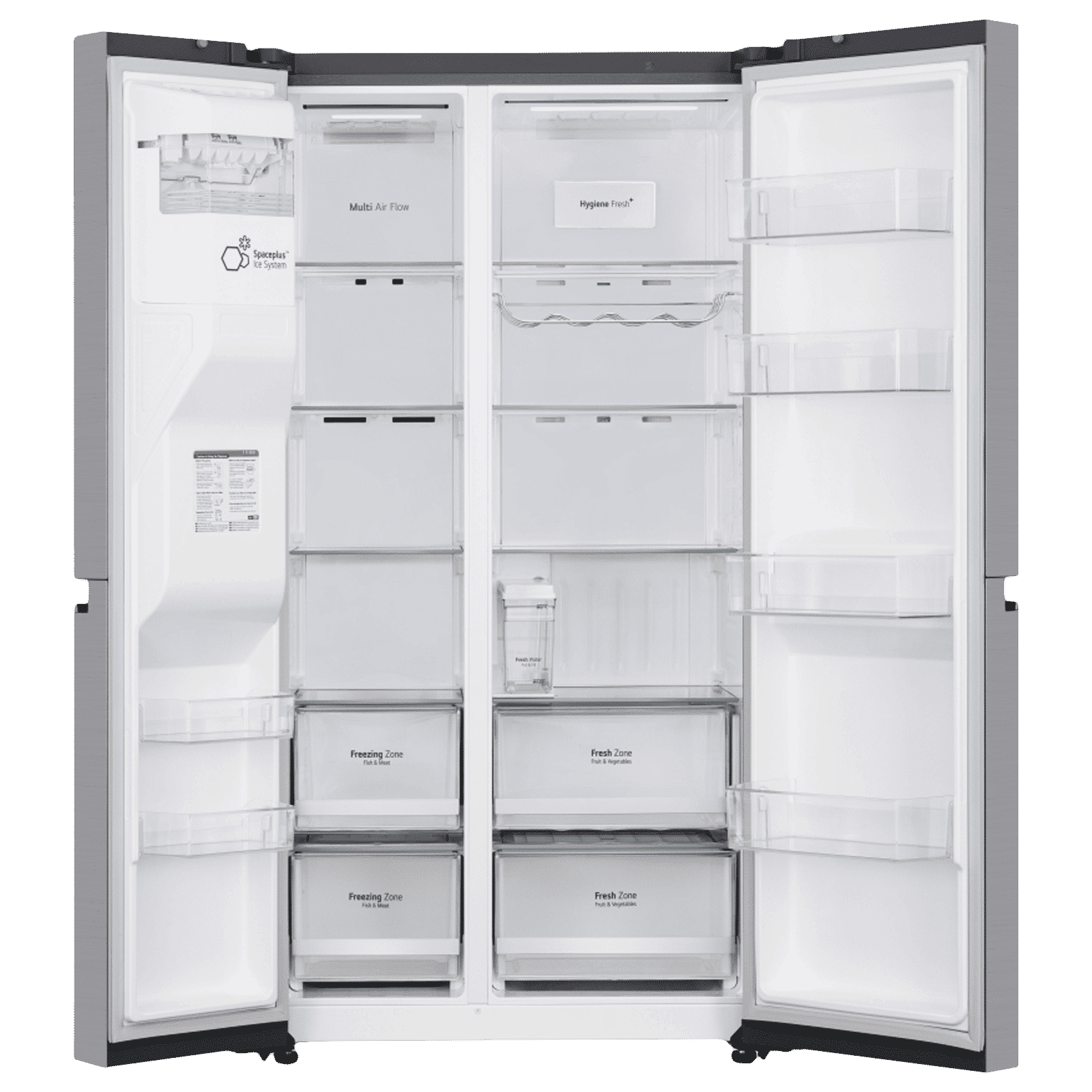 LG 630 Litres 3 Star Frost Free Side by Side Door Smart Wifi Enabled Refrigerator with Multi Air Flow (GL-L257CPZ3, Shiny Steel)_6