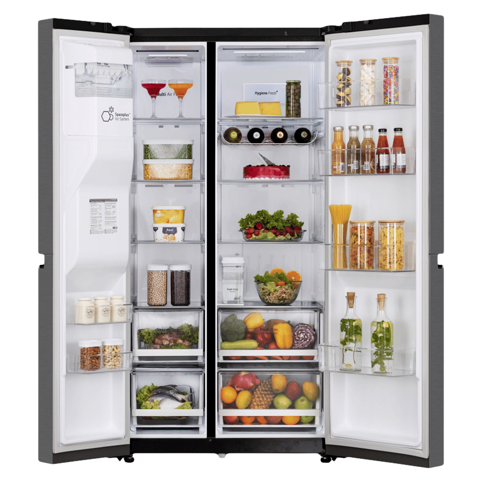 LG 630 Litres 3 Star Frost Free Side by Side Door Smart Wifi Enabled Refrigerator with Multi Air Flow (GL-L257CMC3, Matt Black) LG 630 Litres 3 Star Frost Free Side by Side Door Smart Wifi Enabled Refrigerator with Multi Air Flow (GL-L257CMC3, Matt Black)_5