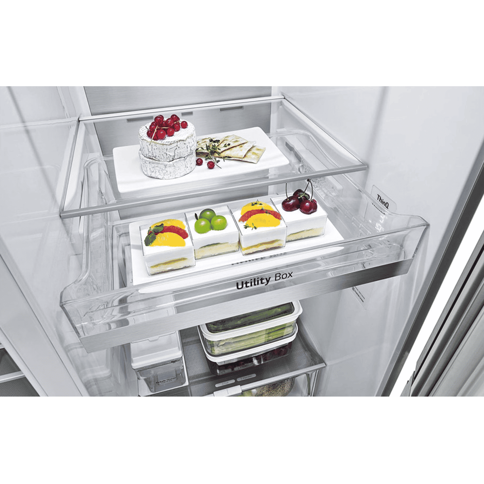LG 630 Litres 3 Star Frost Free Side by Side Door Smart Wifi Enabled Refrigerator with Multi Air Flow (GL-X257ABS3, Noble Steel)_9
