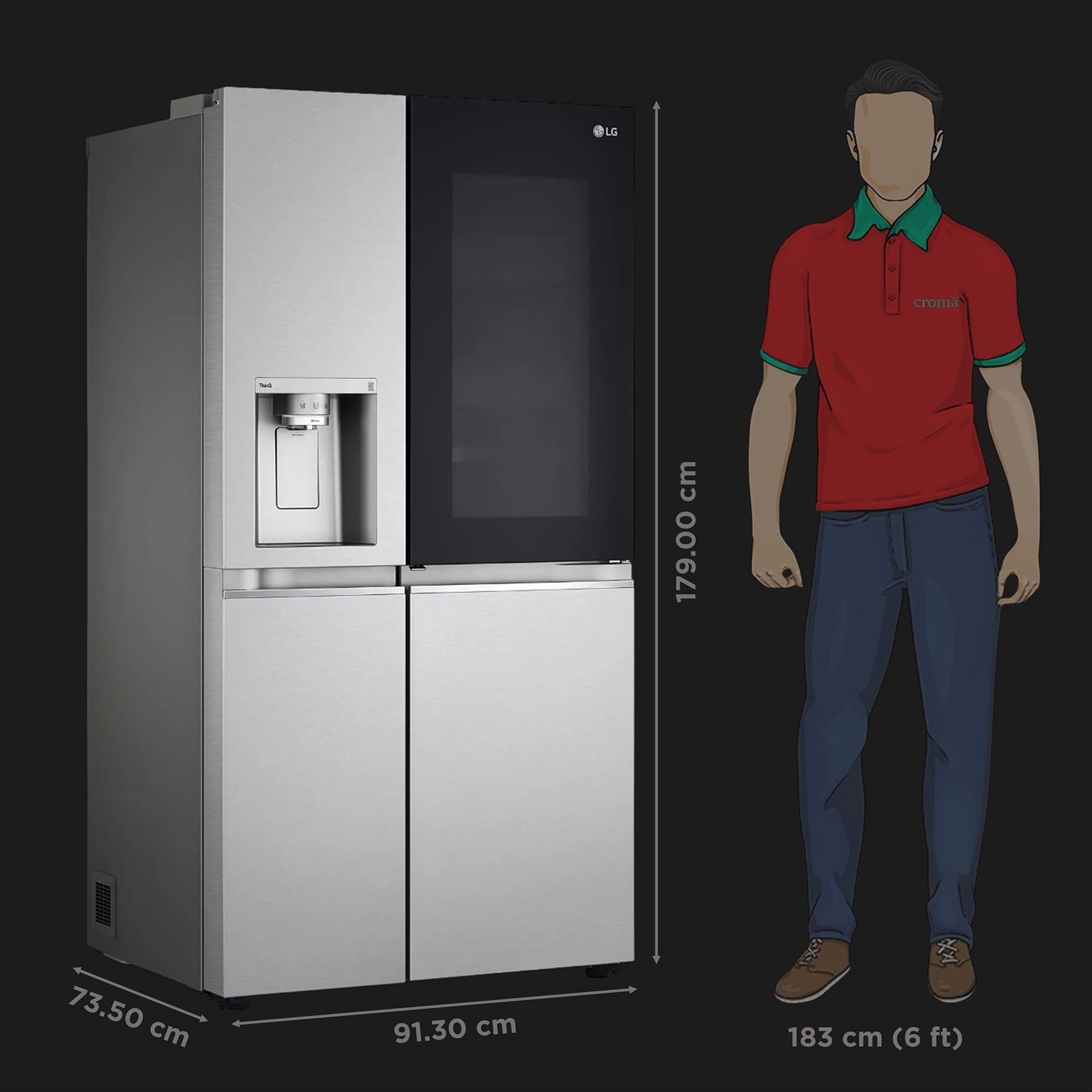 LG 630 Litres 3 Star Frost Free Side by Side Door Smart Wifi Enabled Refrigerator with Multi Air Flow (GL-X257ABS3, Noble Steel)_3