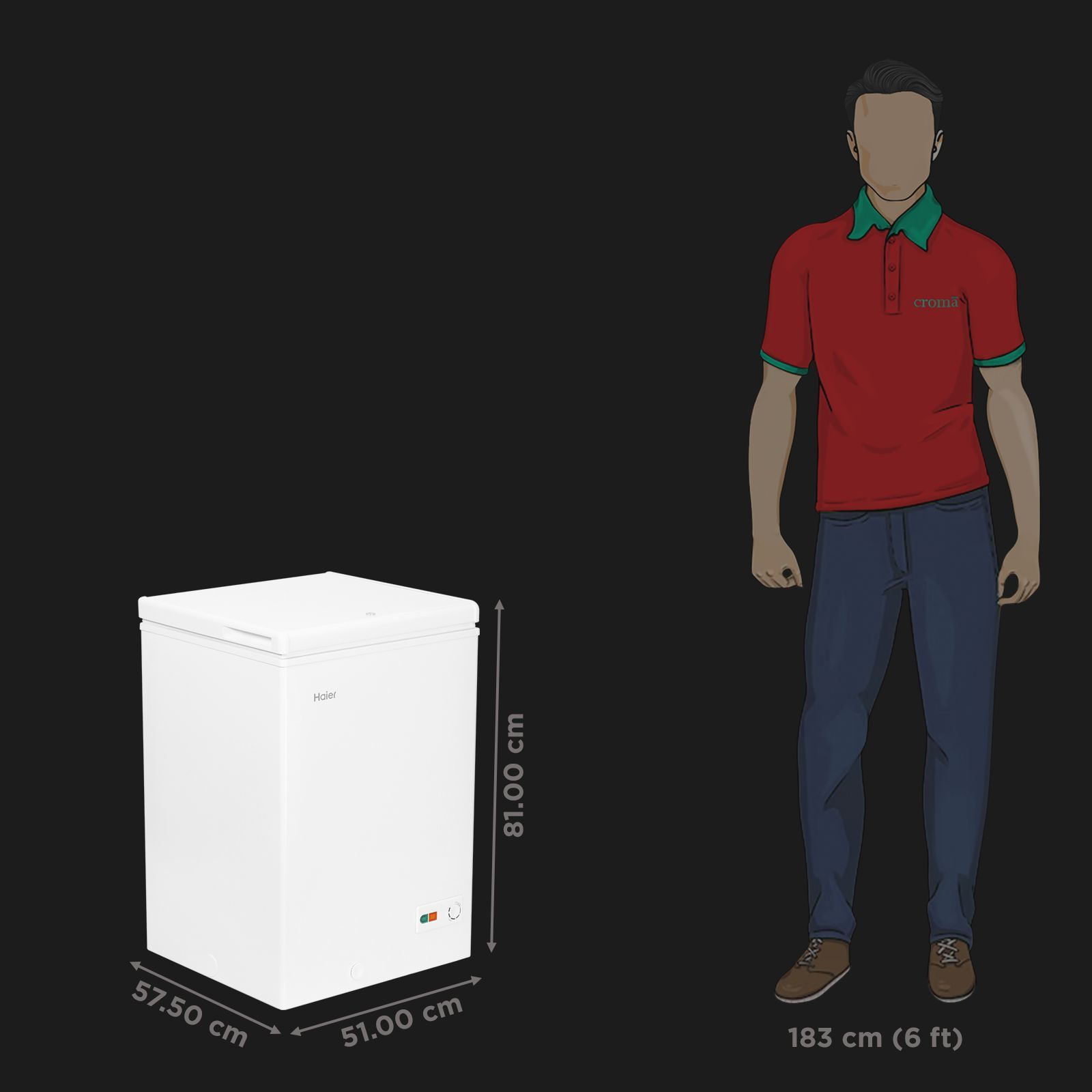 Haier Winner 145 Litres 5 Star Single Door Deep Freezer (Stabilizer Free Operation, HCF-145SM5, White) Haier Winner 145 Litres 5 Star Single Door Deep Freezer (Stabilizer Free Operation, HCF-145SM5, White)_3