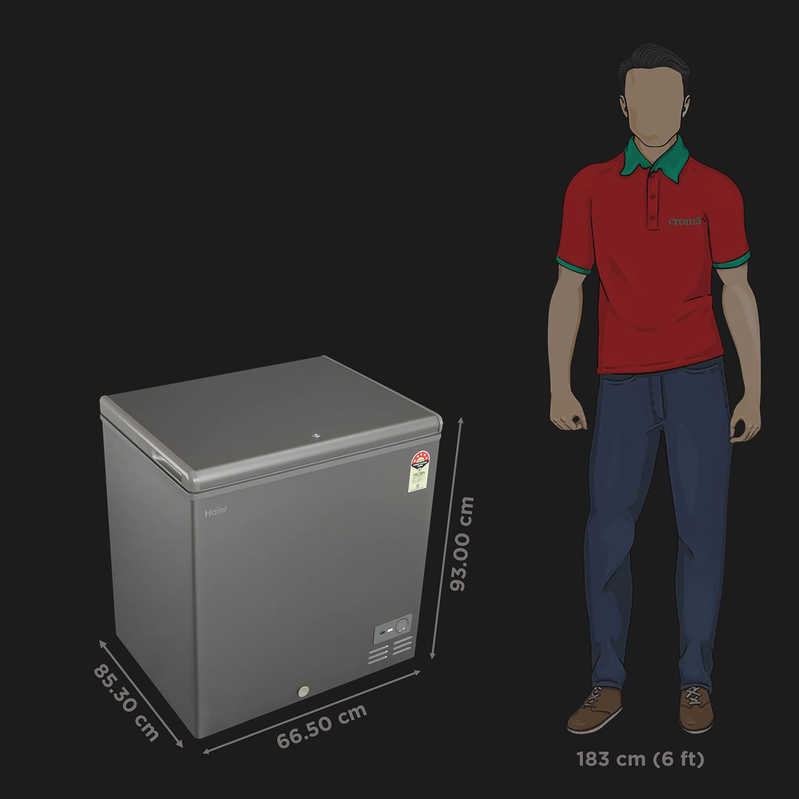 Haier Titanium 225 Litres 5 Star Single Door Deep Freezer (Stabilizer Free Operation, HFC-225SME5, Grey) Haier Titanium 225 Litres 5 Star Single Door Deep Freezer (Stabilizer Free Operation, HFC-225SME5, Grey)_3