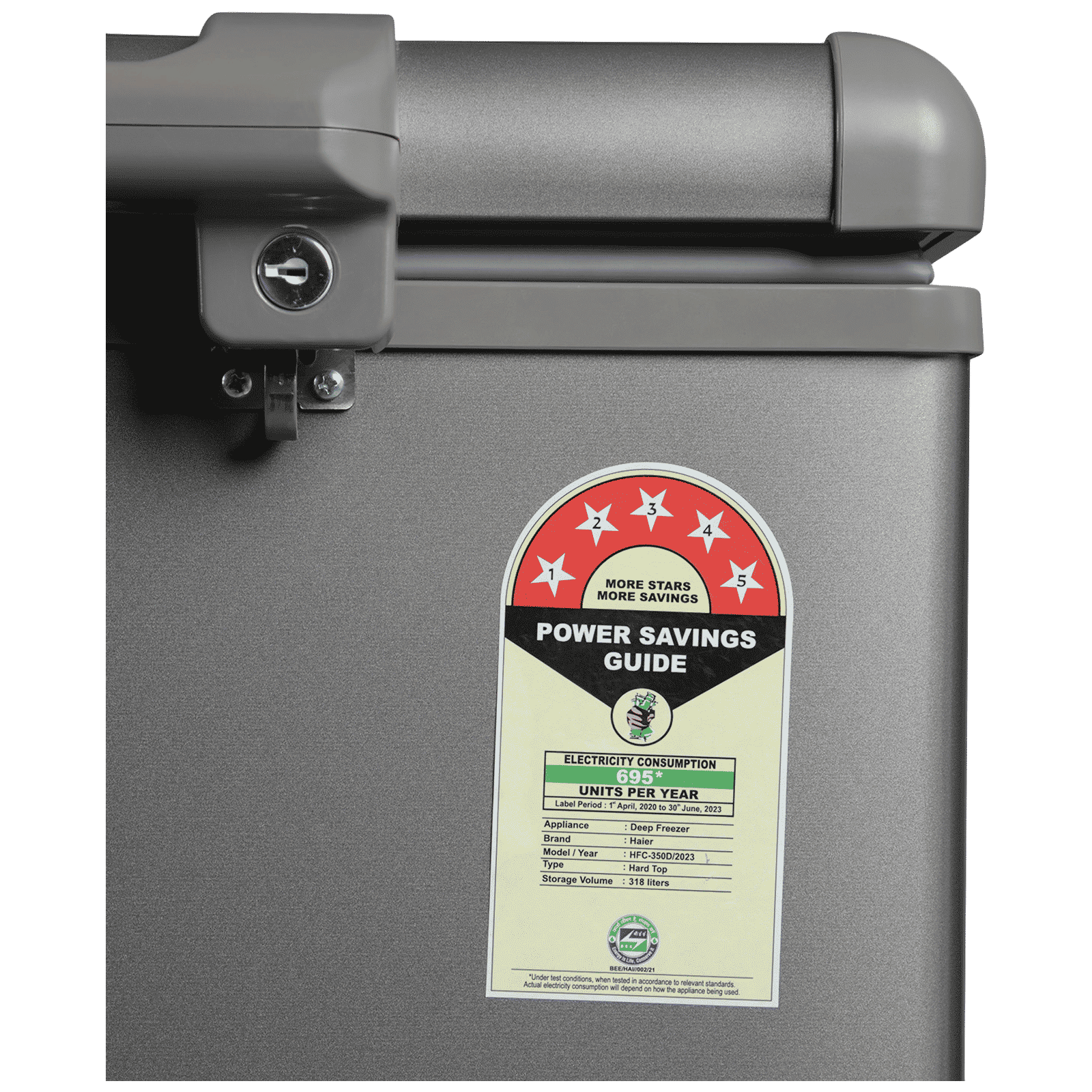 Haier Titanium 345 Litres 5 Star Double Door Deep Freezer with Stabilizer Free Operation (HFC-345DME5, Grey)_7