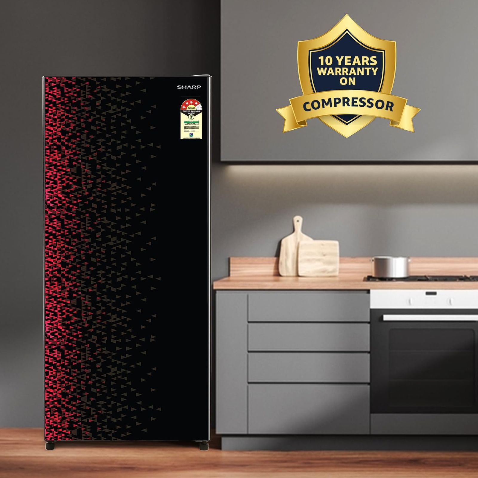 SHARP 175 Litres 4 Star Direct Cool Single Door Refrigerator with Anti Bacterial Gasket (SJ-G19ST-MR, Maroon) SHARP 175 Litres 4 Star Direct Cool Single Door Refrigerator with Anti Bacterial Gasket (SJ-G19ST-MR, Maroon)_14
