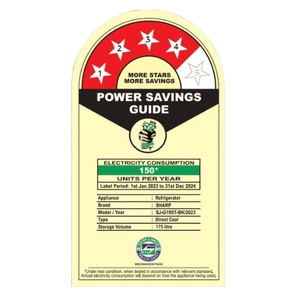 SHARP 175 Litres 4 Star Direct Cool Single Door Refrigerator with Anti Bacterial Gasket (SJ-G19ST-BK, Black)_10