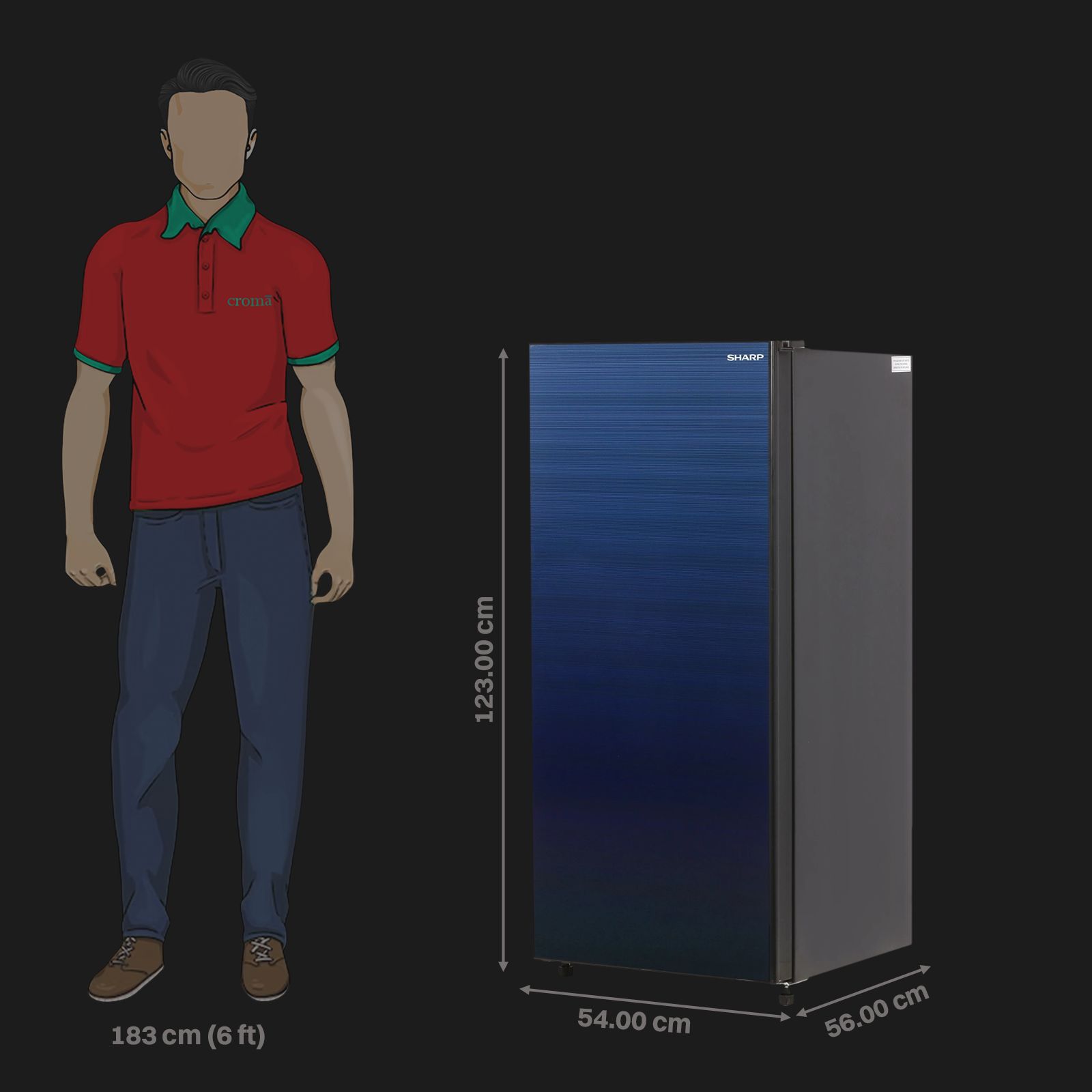 SHARP 175 Litres 4 Star Direct Cool Single Door Refrigerator with Anti Bacterial Gasket (SJ-G19ST-BL, Blue) SHARP 175 Litres 4 Star Direct Cool Single Door Refrigerator with Anti Bacterial Gasket (SJ-G19ST-BL, Blue)_3