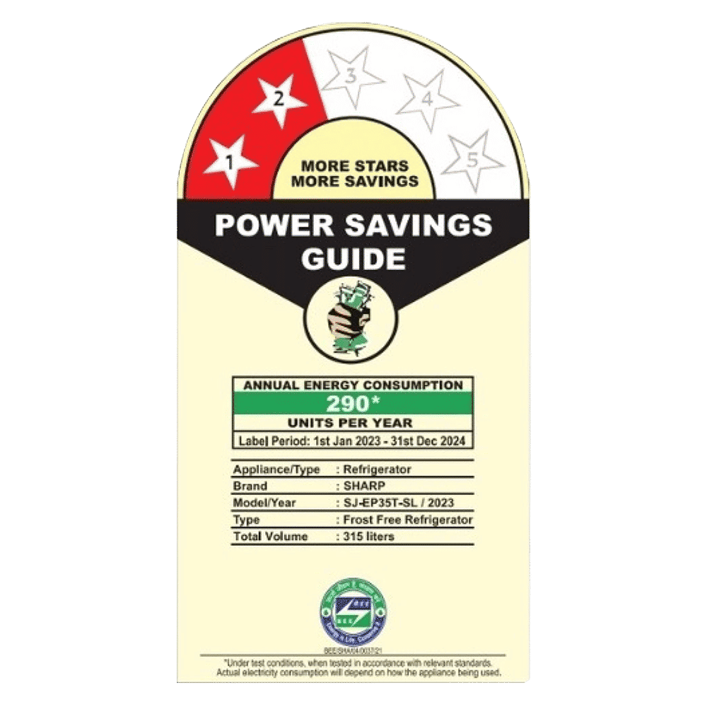 SHARP 315 Litres 2 Star Frost Free Double Door Refrigerator with Anti Bacterial Gasket (SJ-EP35T-SL, Silver)_4