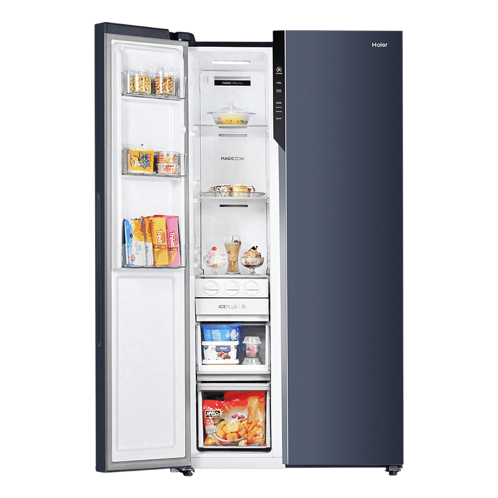 Haier 602 Litres 3 Star Frost Free Side By Side Door Smart Wifi Enabled Convertible Refrigerator with Deo Fresh Technology (HRS-682GKU1, Graphite Black)_9