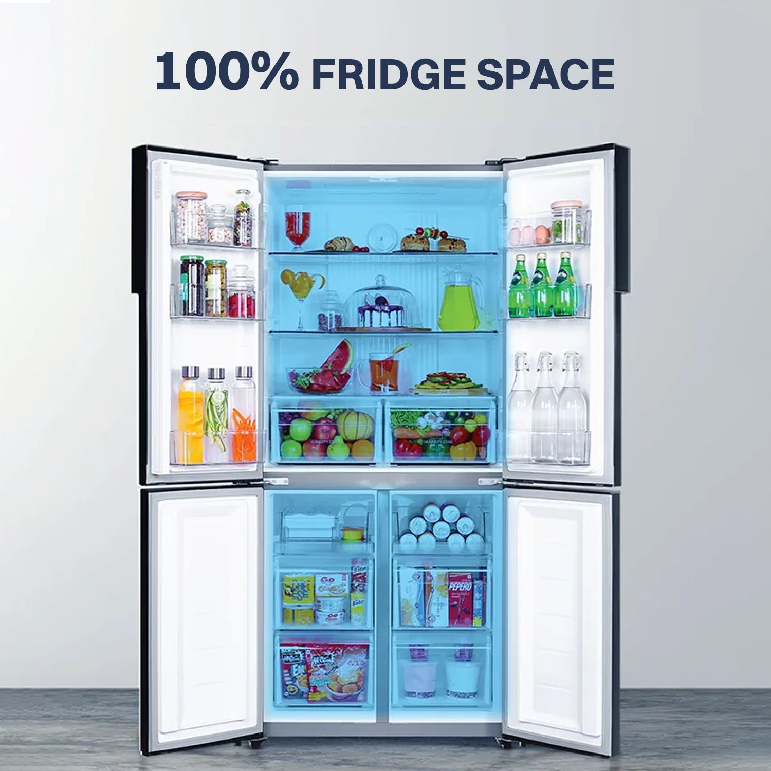 Haier 602 Litres 3 Star Frost Free Side By Side Door Smart Wifi Enabled Convertible Refrigerator with Deo Fresh Technology (HRS-682GKU1, Graphite Black)_18