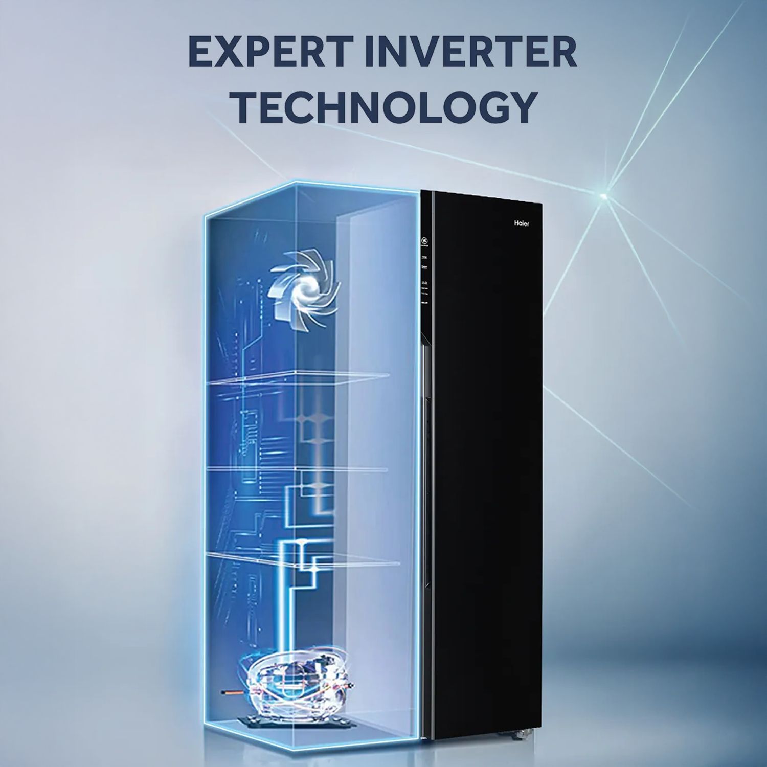 Haier 602 Litres 3 Star Frost Free Side By Side Door Smart Wifi Enabled Convertible Refrigerator with Deo Fresh Technology (HRS-682GKU1, Graphite Black)_21