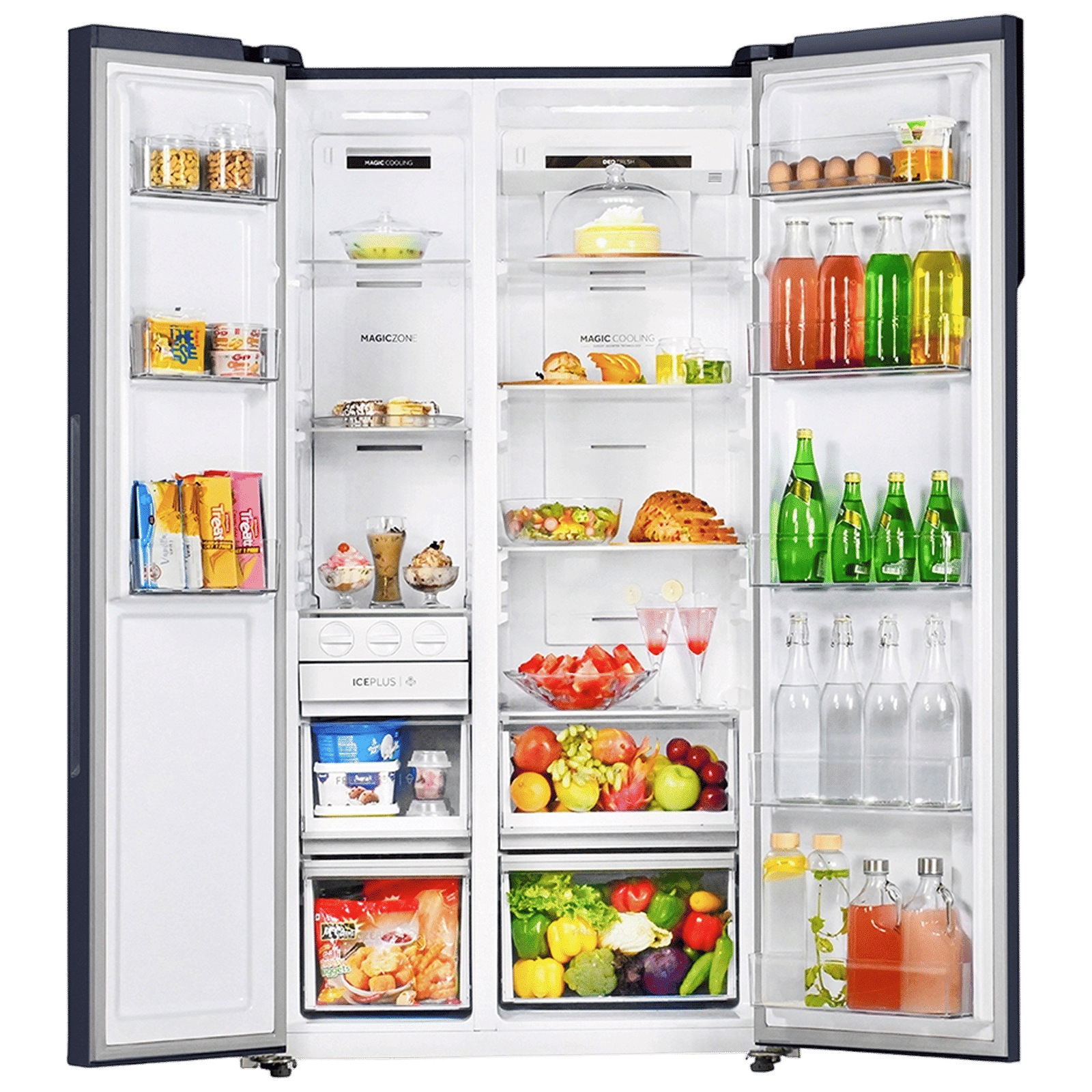 Haier 602 Litres 3 Star Frost Free Side By Side Door Smart Wifi Enabled Convertible Refrigerator with Deo Fresh Technology (HRS-682GKU1, Graphite Black)_5