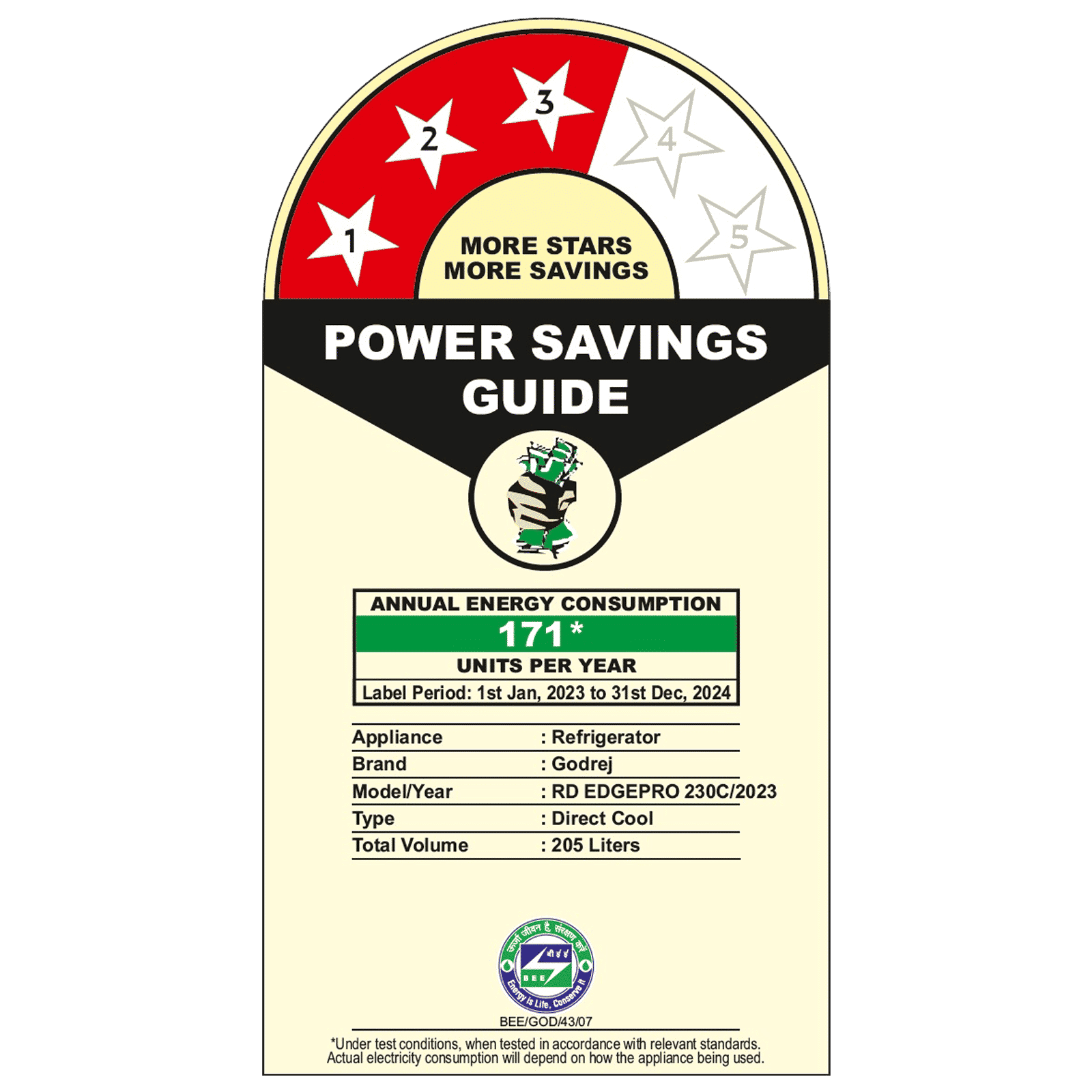 Godrej Edge Pro 205 Litres 3 Star Direct Cool Single Door Refrigerator with Built-in Stabilizer (RD EDGEPRO 230C TDF, Marine Wine)_11