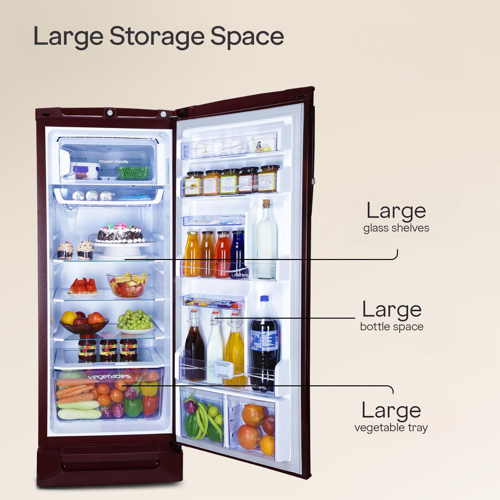 Godrej Edge Pro 205 Litres 3 Star Direct Cool Single Door Refrigerator with Built-in Stabilizer (RD EDGEPRO 230C TDF, Marine Wine)_14