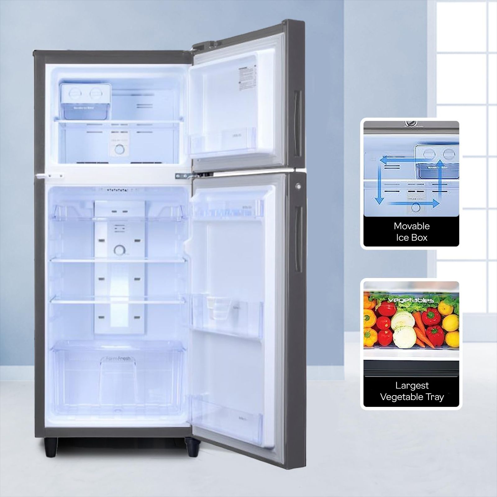 Godrej Eon Alpha 238 Litres 3 Star Frost Free Double Door Refrigerator with Advanced Inverter Technology (RT EON ALPHA 270C RI ST GL, Steel Glow) Godrej Eon Alpha 238 Litres 3 Star Frost Free Double Door Refrigerator with Advanced Inverter Technology (RT EON ALPHA 270C RI ST GL, Steel Glow)_12