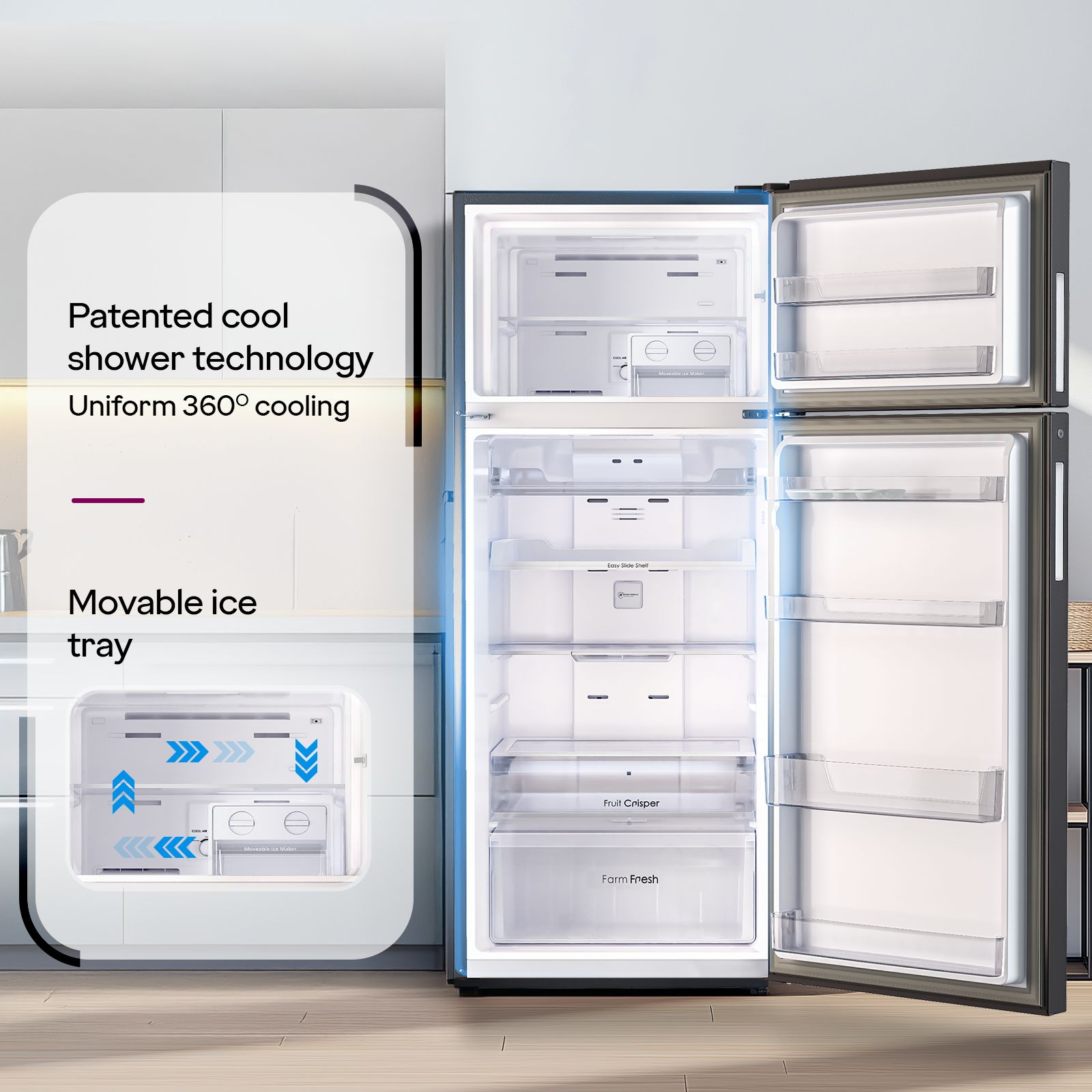 Godrej Eon Regalis 472 Litres 2 Star Frost Free Double Door Refrigerator with Cool Balance Technology (RT EONREGALIS 517B RCI MT BK, Matte Black)_13