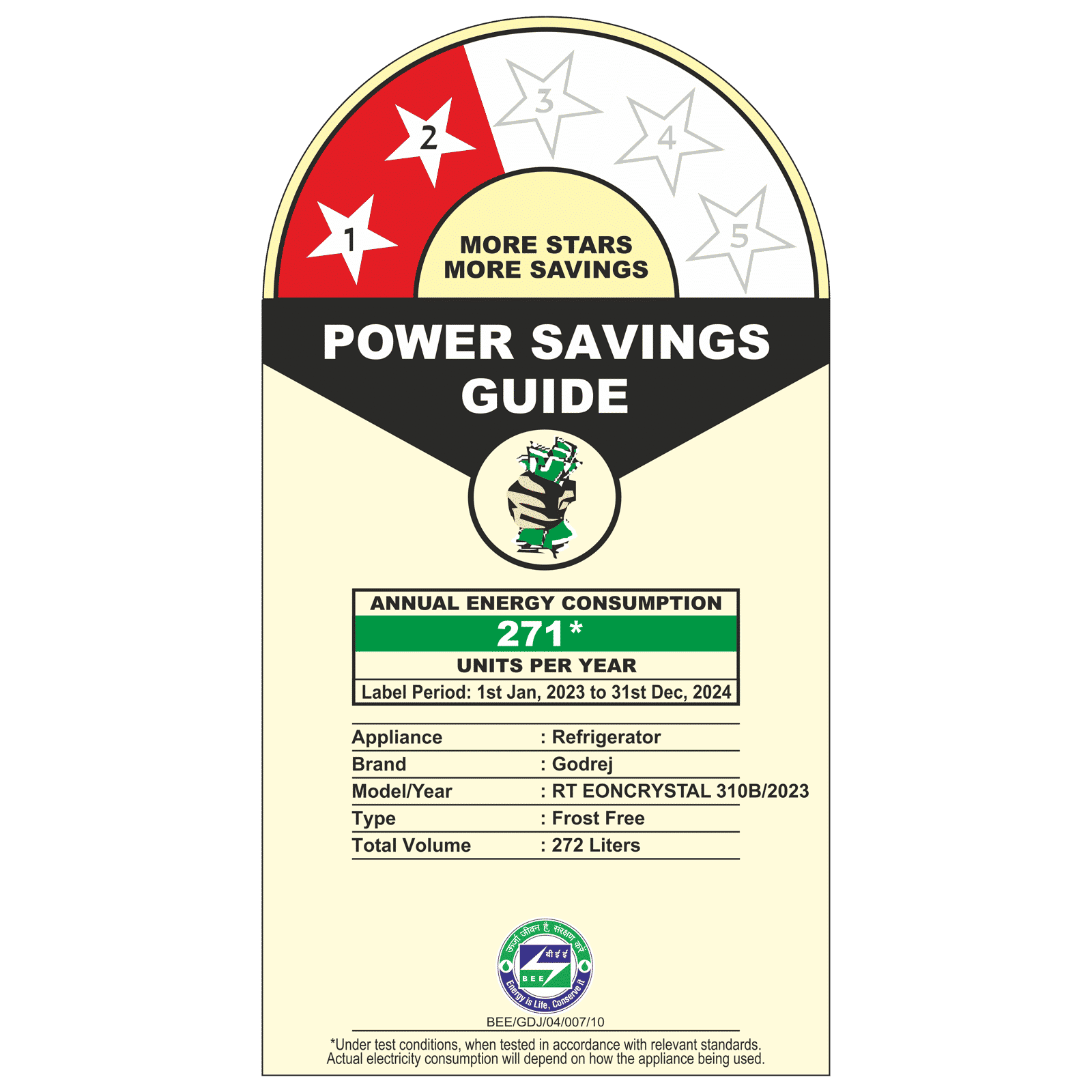Godrej Eon Crystal 272 Litres 2 Star Frost Free Double Door Refrigerator with Advanced Inverter Technology (RT EONCRYSTAL 310B RI OB, Black Glass) Godrej Eon Crystal 272 Litres 2 Star Frost Free Double Door Refrigerator with Advanced Inverter Technology (RT EONCRYSTAL 310B RI OB, Black Glass)_7