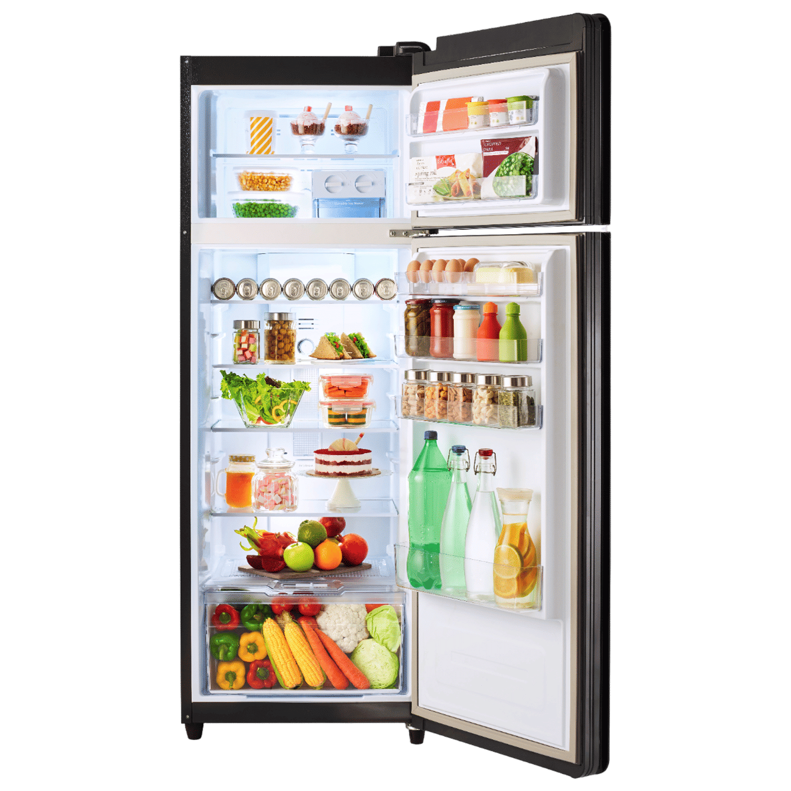 Godrej VOGUE 244 Litres 2 Star Frost Free Double Door Refrigerator with R600a Refrigerant (RT EONVOGUE 280B RI WT WD, Walnut Wood)_5