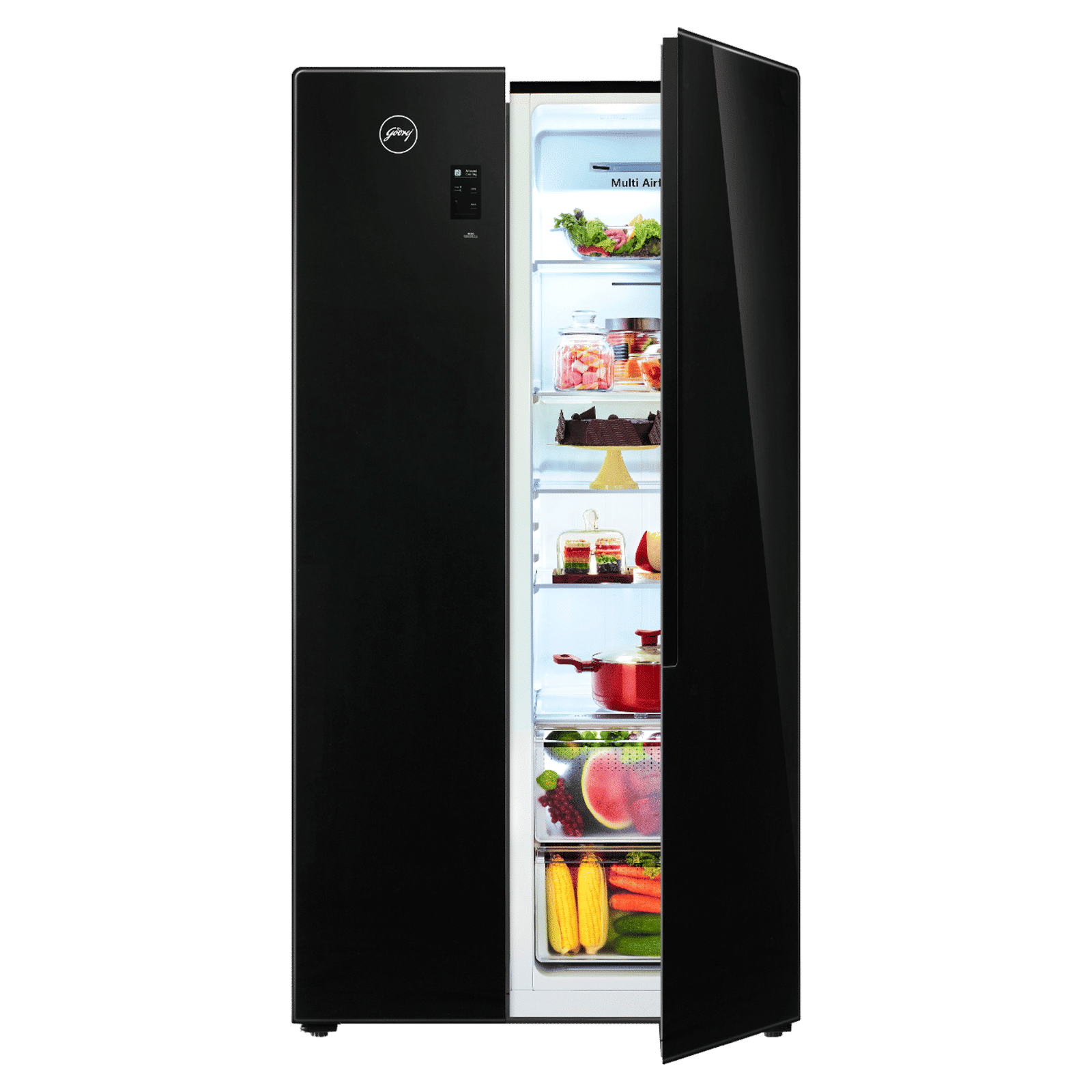 Godrej EONVELVET 564 Litres Frost Free Side By Side Refrigerator with Multi Air Flow Technology (RS EONVELVET 579 RFD GL BK, Black Glass)_12