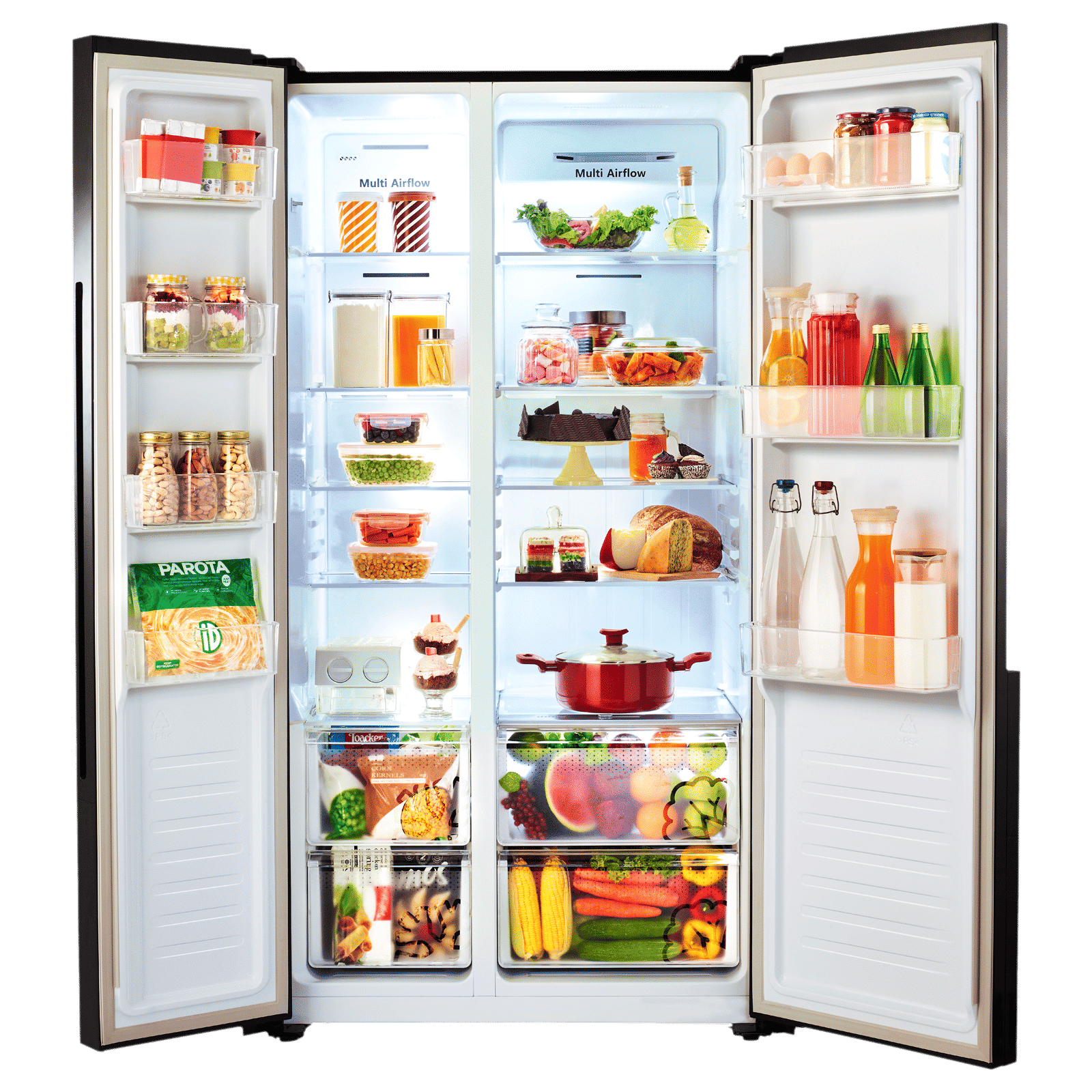 Godrej EONVELVET 564 Litres Frost Free Side By Side Refrigerator with Multi Air Flow Technology (RS EONVELVET 579 RFD GL BK, Black Glass)_5