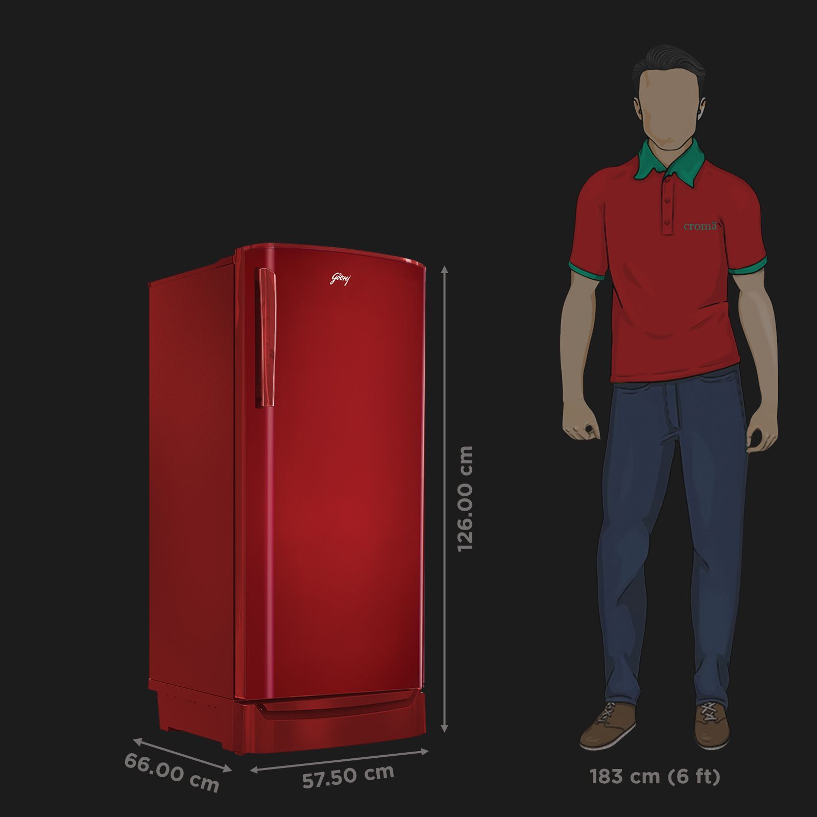 Godrej Edge Rio Plus 180 Litres 2 Star Direct Cool Single Door Refrigerator with Advanced Capillary Technology (RD ERIOPLS 205B THF, Wine Red)_3