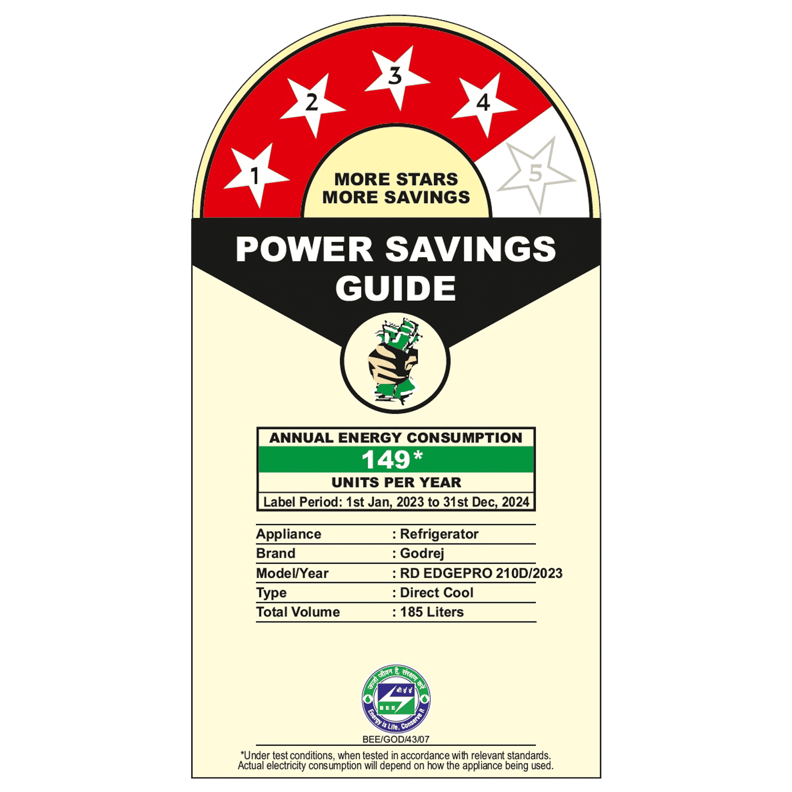 Godrej Edge Pro 185 Litres 4 Star Direct Cool Single Door Refrigerator with Advanced Capillary Technology (RD EDGEPRO 210D TAF MN WN, Marine Wine)_8