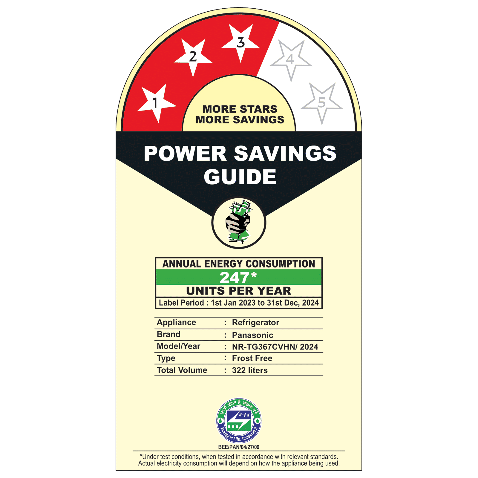 Panasonic 322 Litres 3 Star Frost Free Double Door Convertible Refrigerator with Surround Cooling (NR-TG367CVHN, Electric Grey)_7