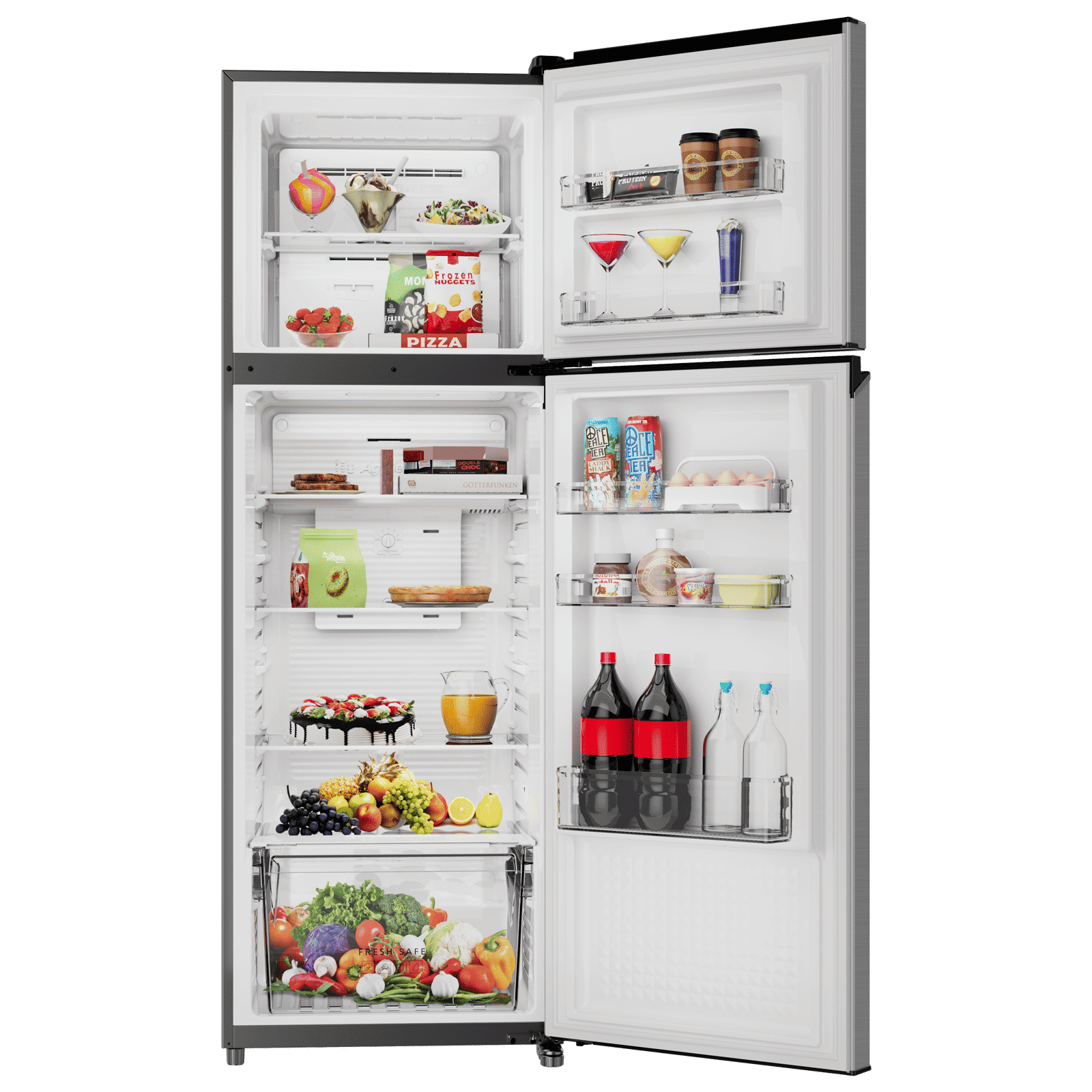 Panasonic 322 Litres 2 Star Frost Free Double Door Convertible Refrigerator with Surround Cooling (NR-TG366BVHN, Electric Grey)_5