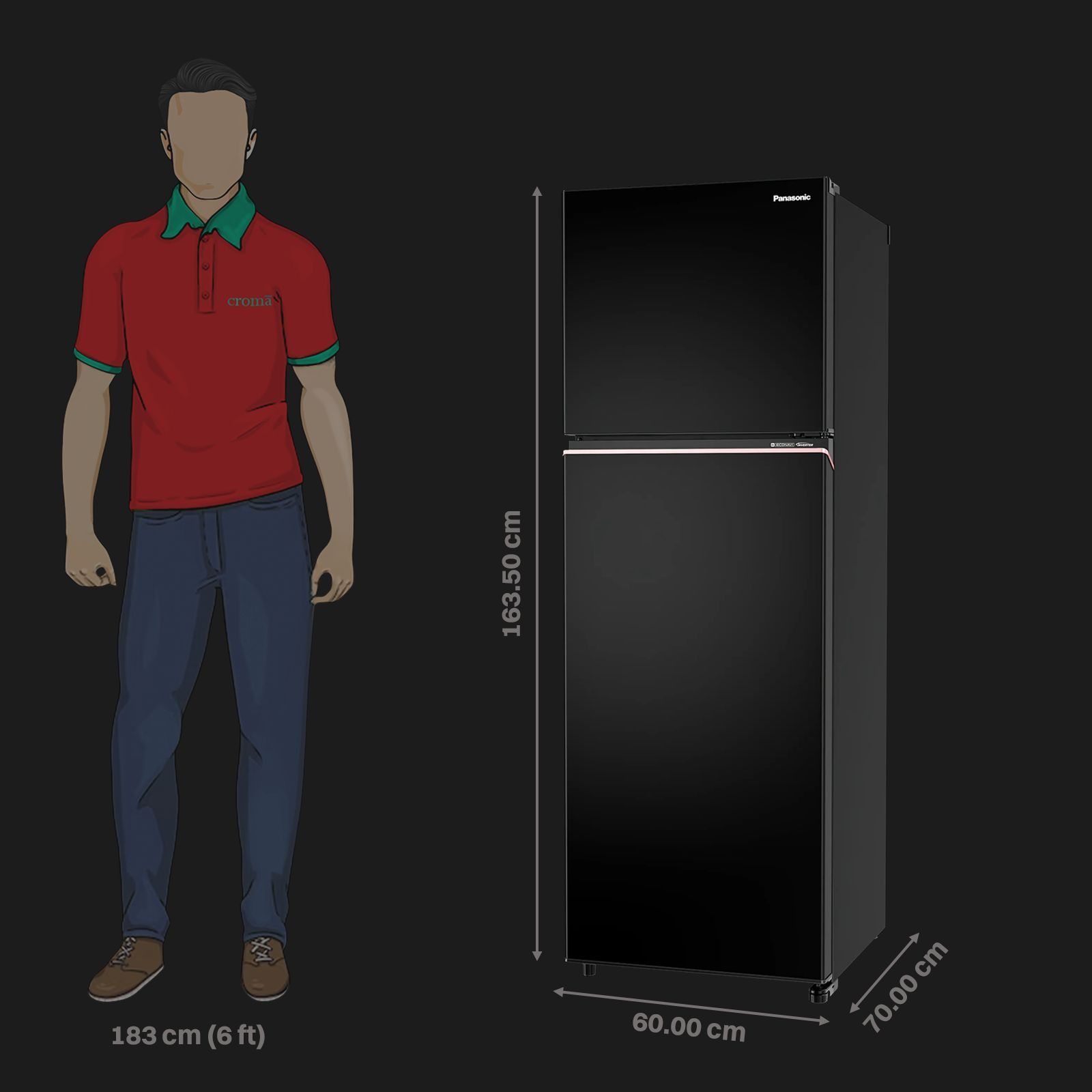 Panasonic TG Series 292 Litres 3 Star Frost Free Double Door Convertible Refrigerator with Surround Cooling Technology (NR-TG338CPKN, Diamond Black)_3