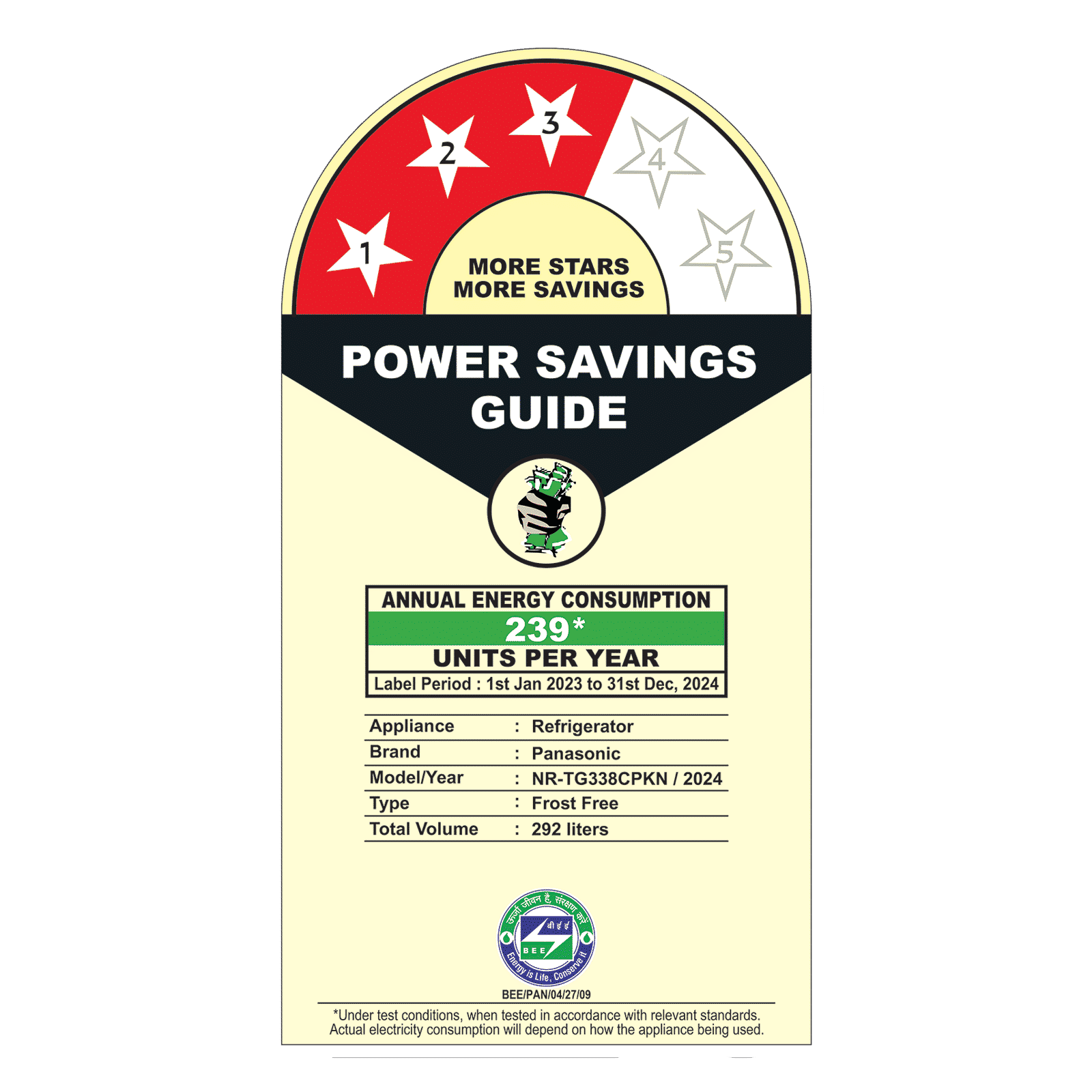 Panasonic TG Series 292 Litres 3 Star Frost Free Double Door Convertible Refrigerator with Surround Cooling Technology (NR-TG338CPKN, Diamond Black)_8