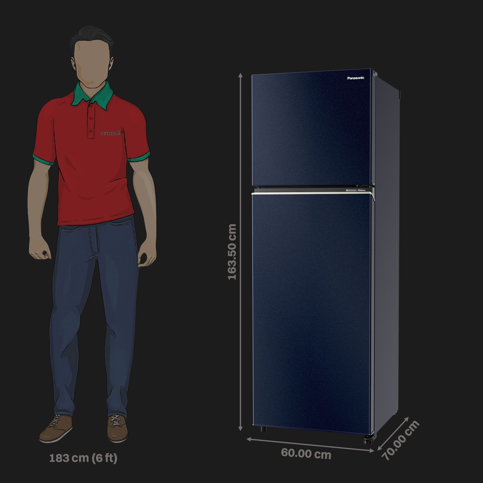 Panasonic 292 Litres 2 Star Frost Free Double Door Convertible Refrigerator with Surround Cooling (NR-TG338BPAN, Ocean Blue) Panasonic 292 Litres 2 Star Frost Free Double Door Convertible Refrigerator with Surround Cooling (NR-TG338BPAN, Ocean Blue)_3