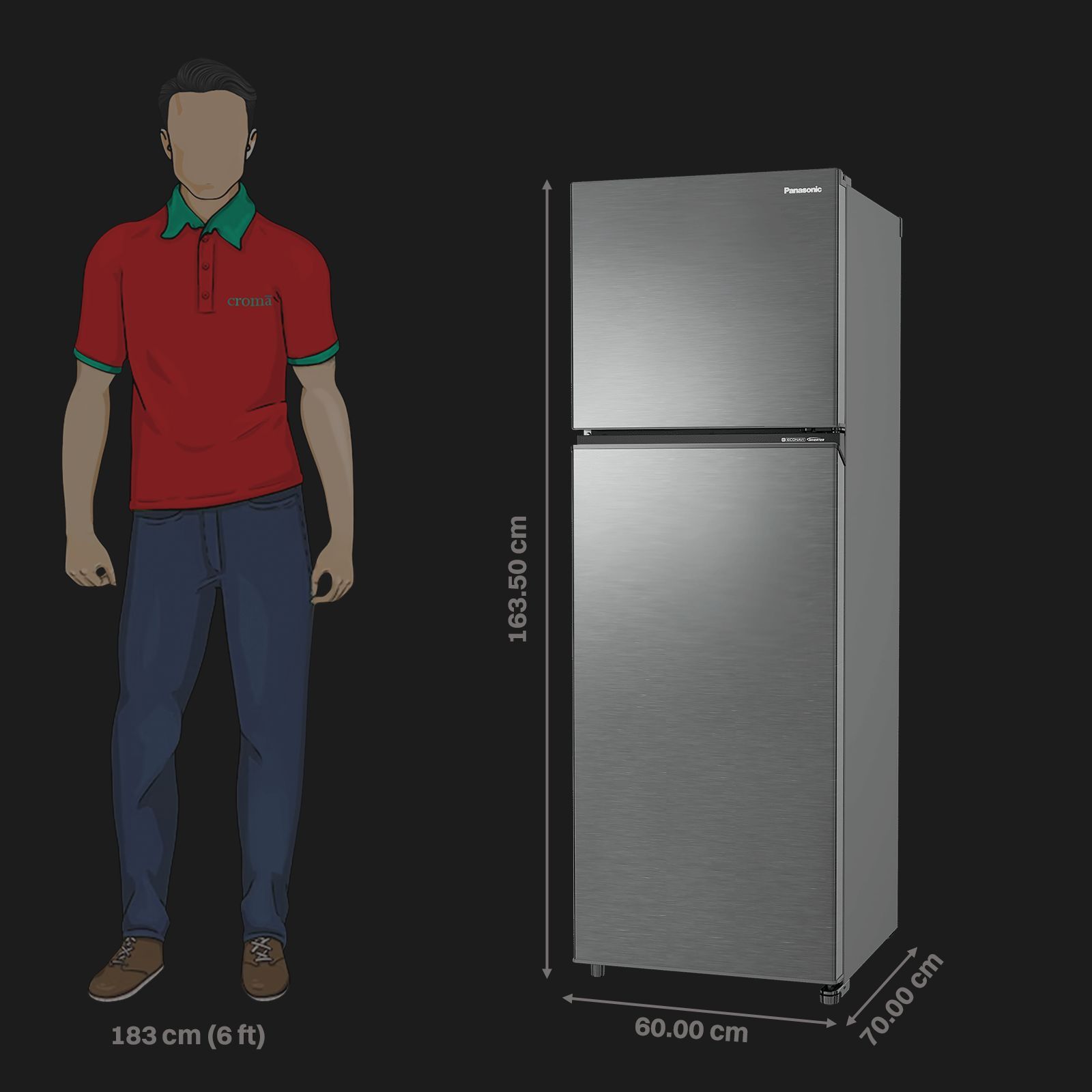 Panasonic TG Series 292 Litres 2 Star Frost Free Double Door Convertible Refrigerator with Surround Cooling Technology (NR-TG337BVHN, Electric Grey)_2